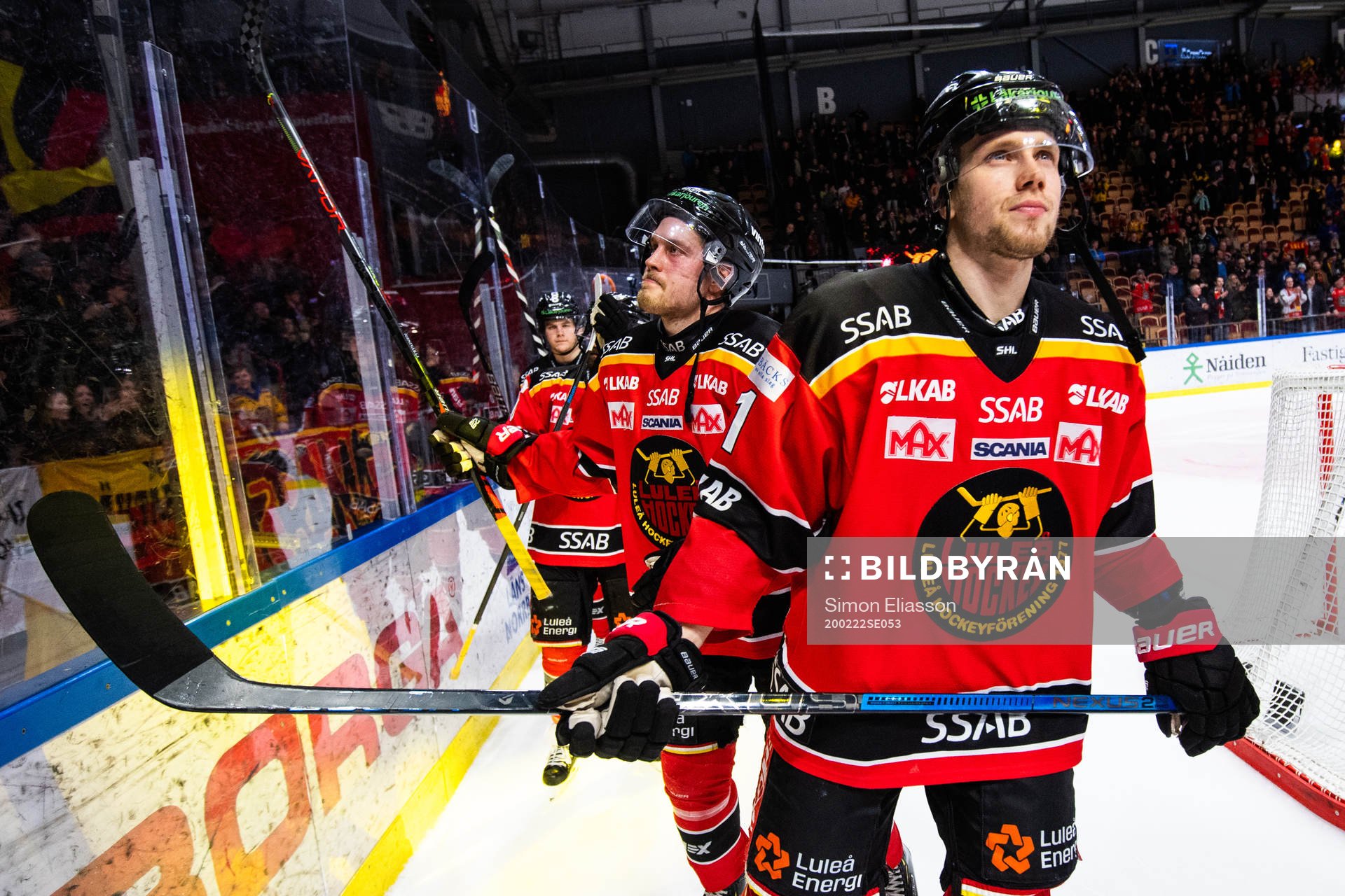 Luleås Petter Emanuelsson och Juhani Tyrväinen jublar