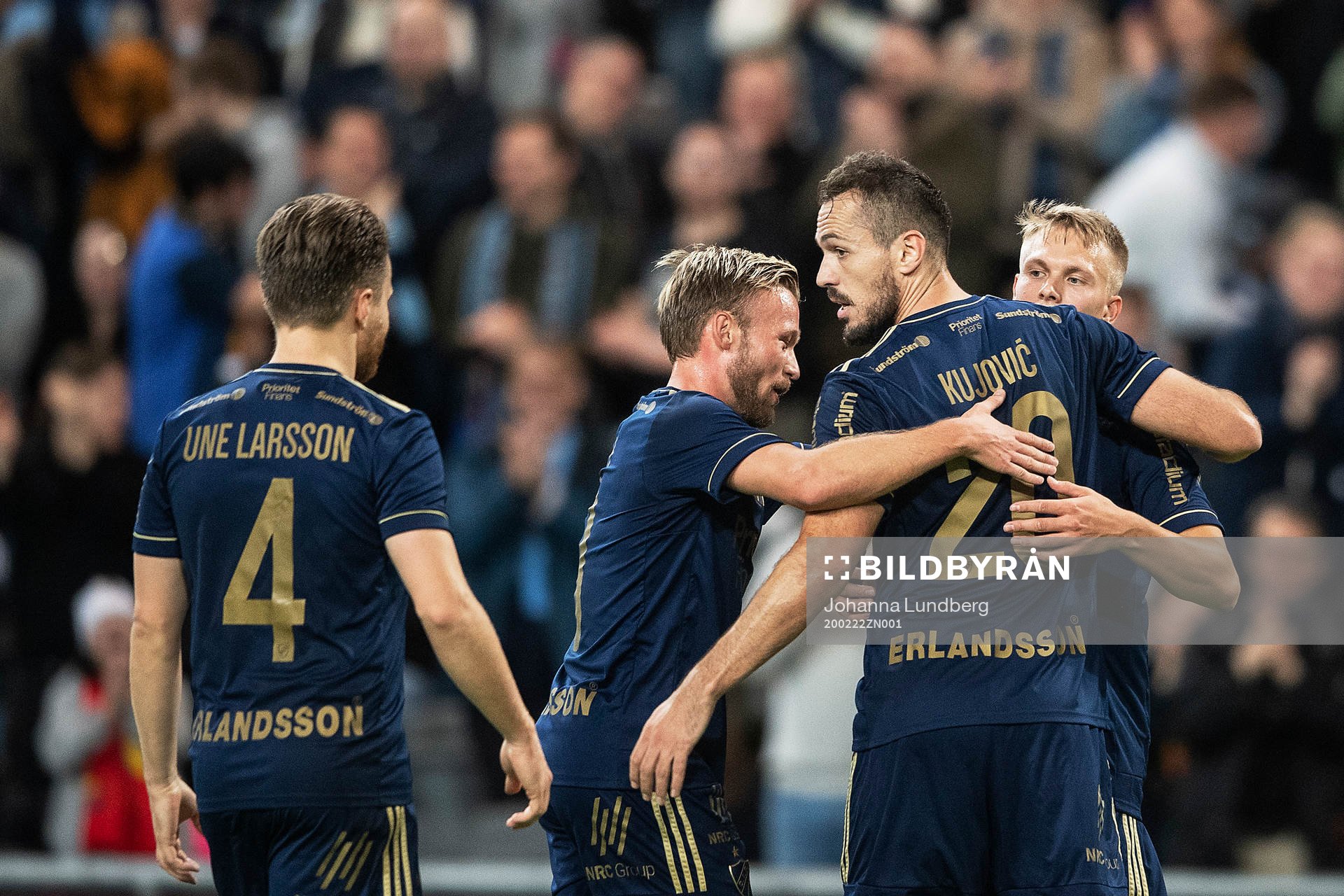 Djurgårdens Jacob Une Larsson, Nicklas Bärkroth, Emir