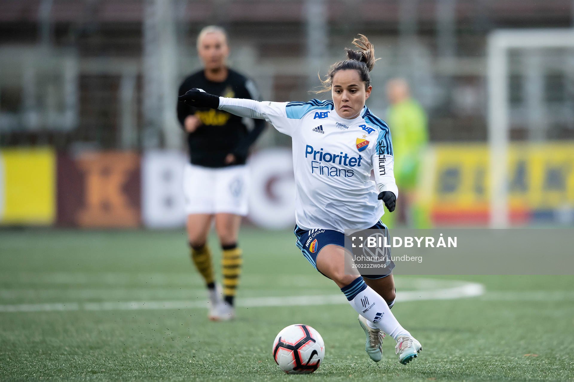 Djurgårdens Malin Diaz Pettersson under fotbollsmatchen i Svenska Cupen mellan AIK och Djurgården den 22 februari 2020 i Stockholm.