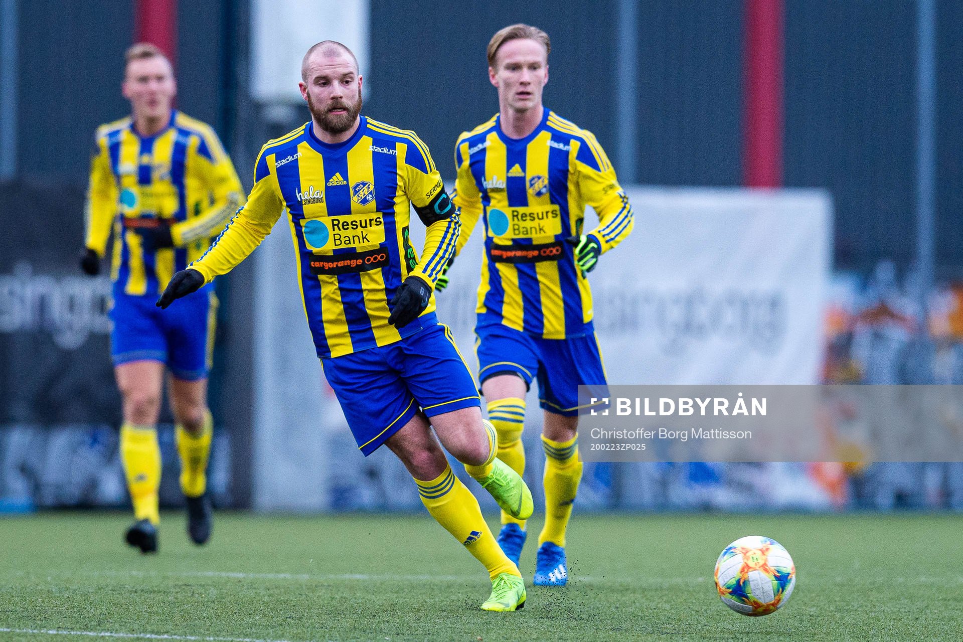 Eskilsminnes Emil Åberg under fotbollsmatchen i Svenska Cupen mellan Eskilsminne och Östersund den 23 februari 2020 i Helsingborg.