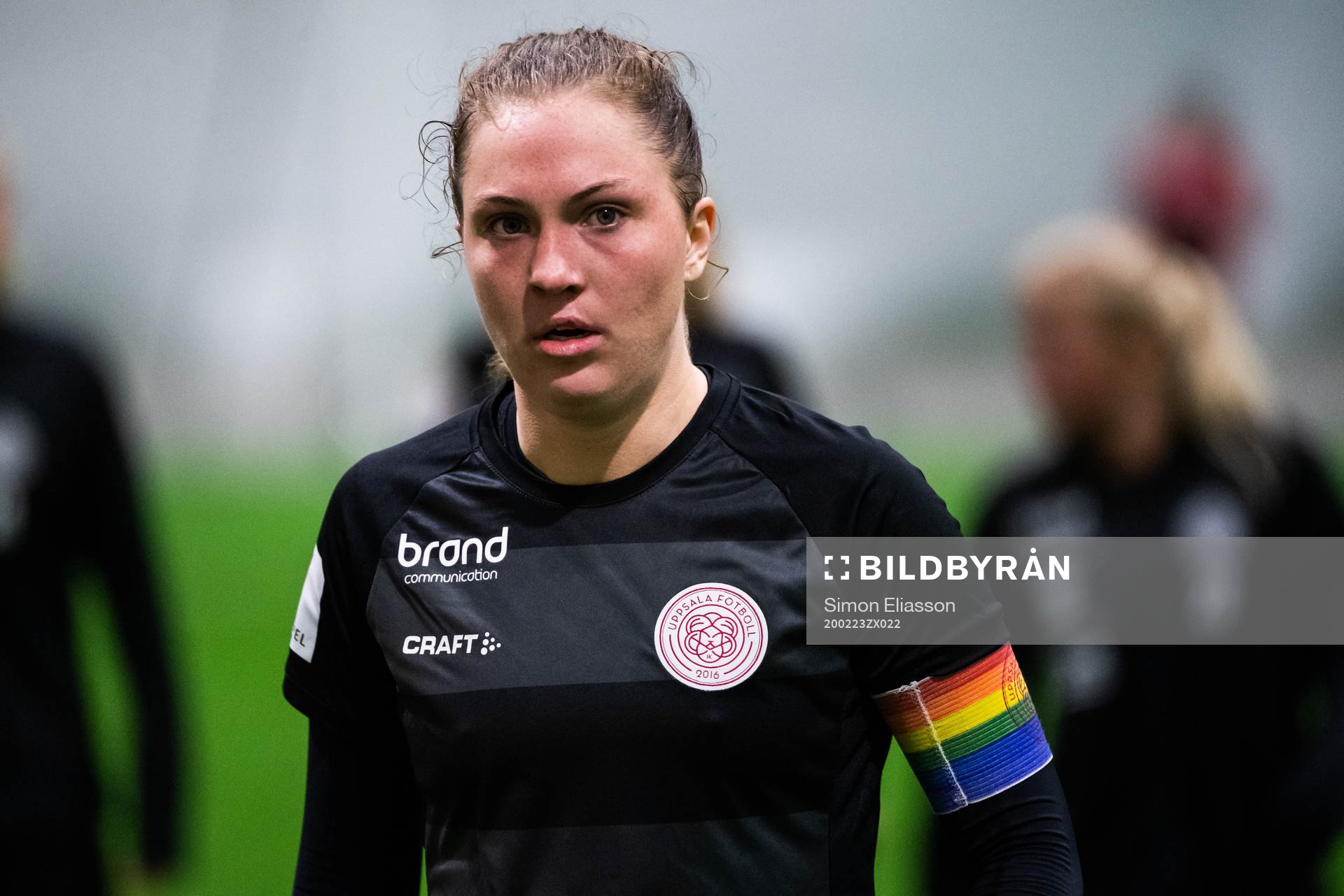 Uppsalas Märta Säfström under fotbollsmatchen i Svenska cupen mellan Piteå och Uppsala den 23 februari 2020 i Piteå.