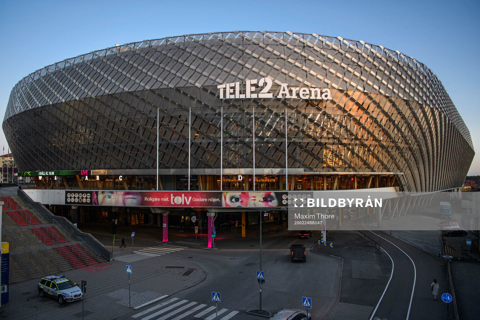 Exteriör av Tele2 Arena