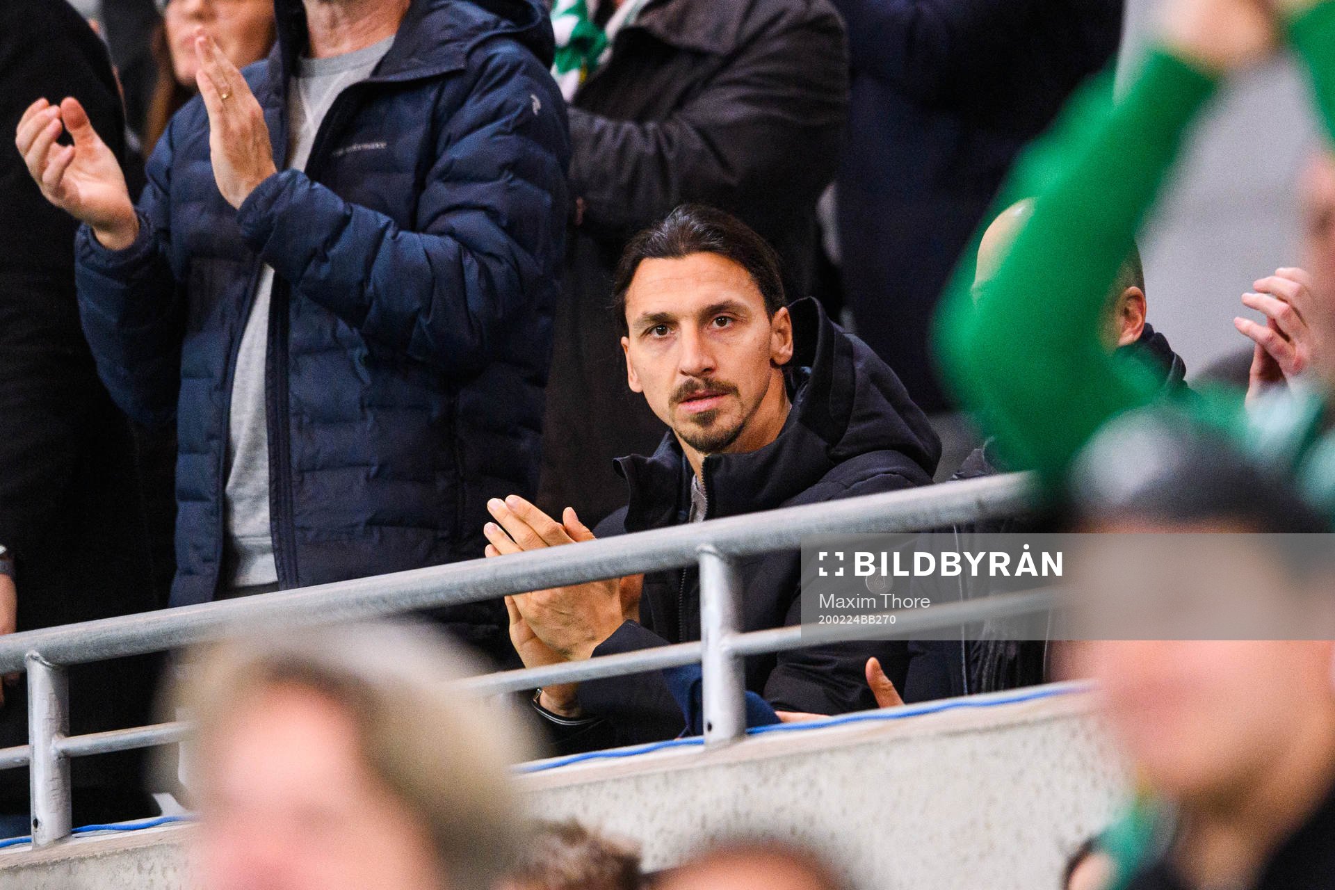 Zlatan Ibrahimovic jublar efter Hammarbys 2-0 mål under fotbollsmatchen i Svenska Cupen mellan Hammarby och Varberg den 24 februari 2020 i Stockholm.