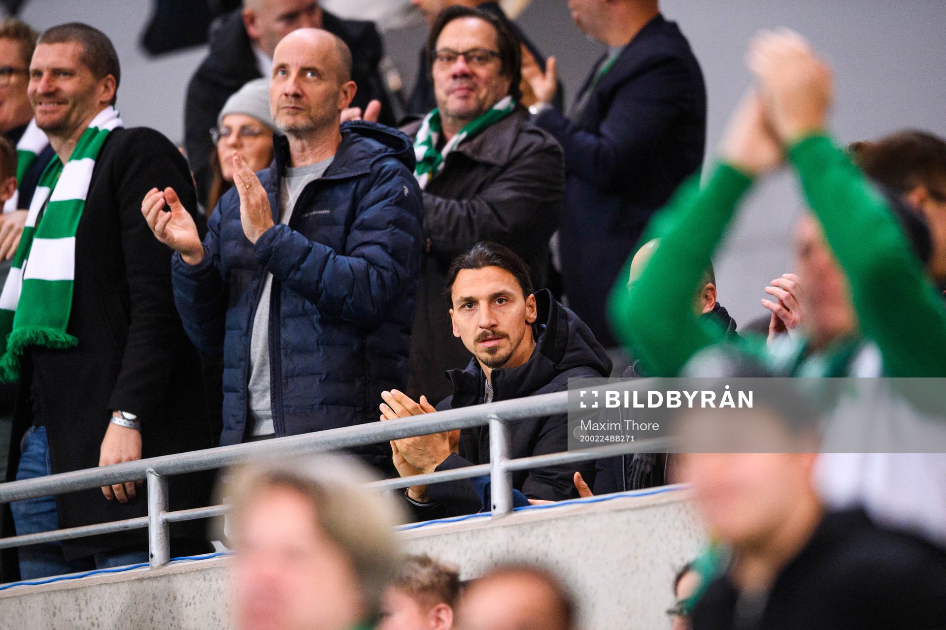 Zlatan Ibrahimovic jublar efter Hammarbys 2-0 mål under fotbollsmatchen i Svenska Cupen mellan Hammarby och Varberg den 24 februari 2020 i Stockholm.