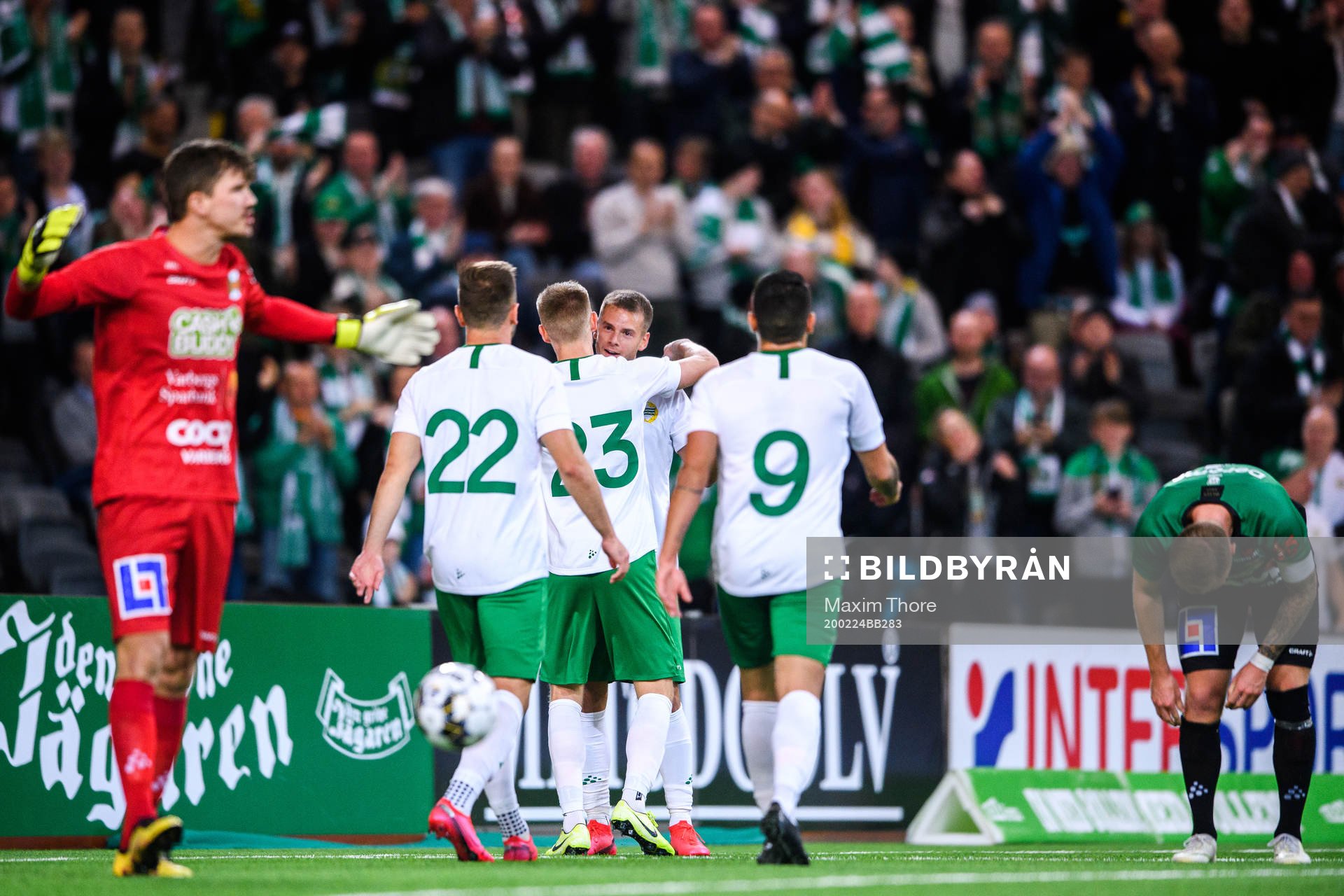 Hammarbys Aron Johannsson och Alexander Kacaniklic jublar