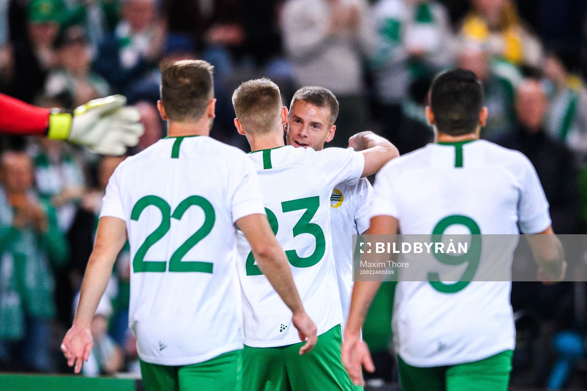 Hammarbys Aron Johannsson och Alexander Kacaniklic jublar