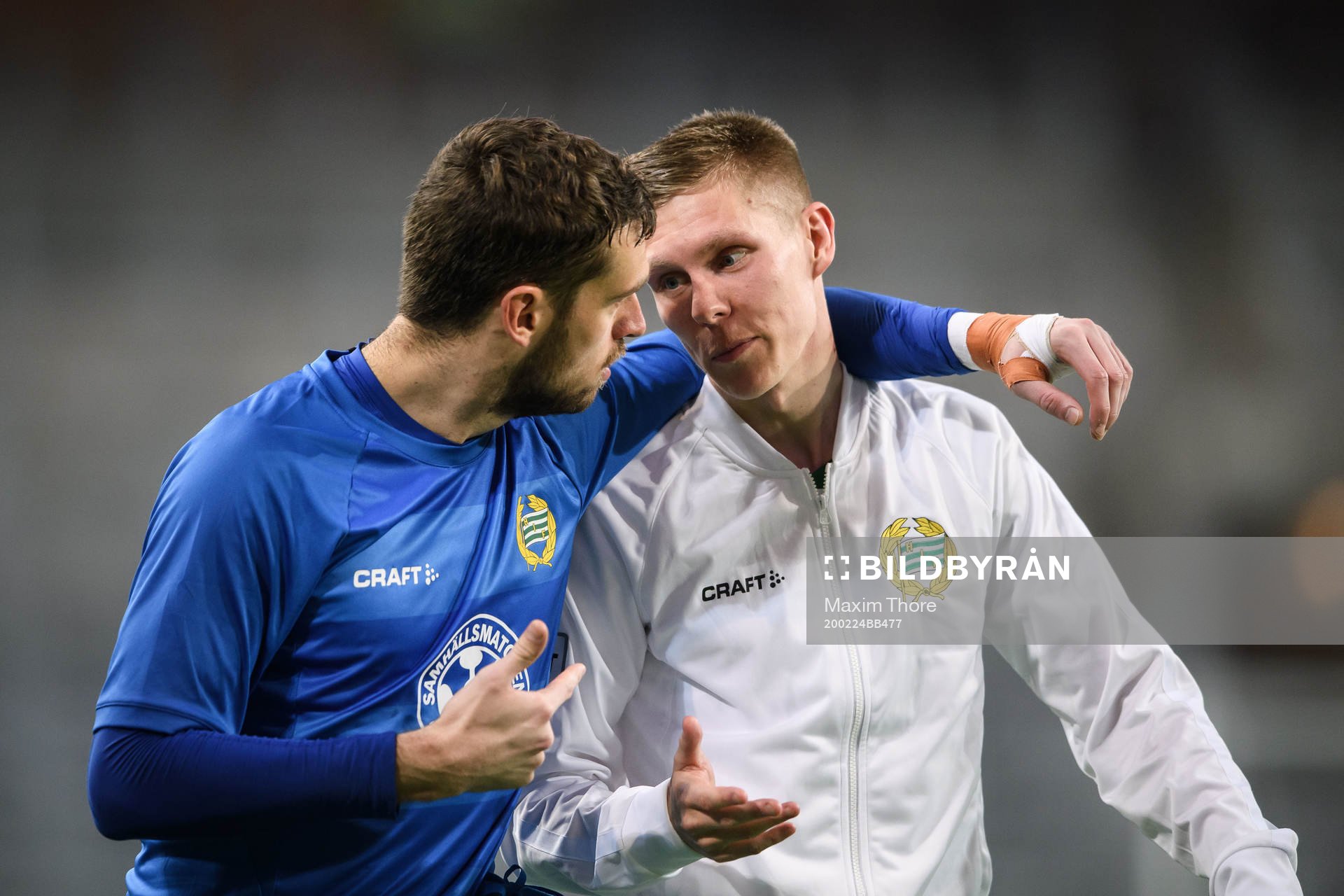 Hammarbys målvakt Davor Blazevic och Aron Johannsson jublar