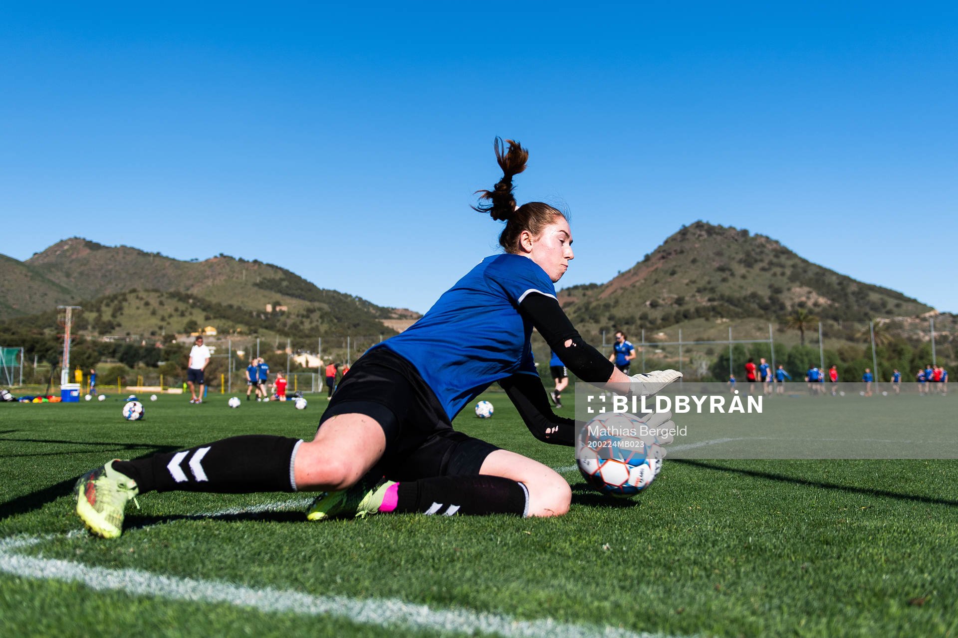 Goalkeeper Karen Oline Sneve of Lyn during a training session at the Toppserien pre-season camp on February 24, 2020 in La Manga.

