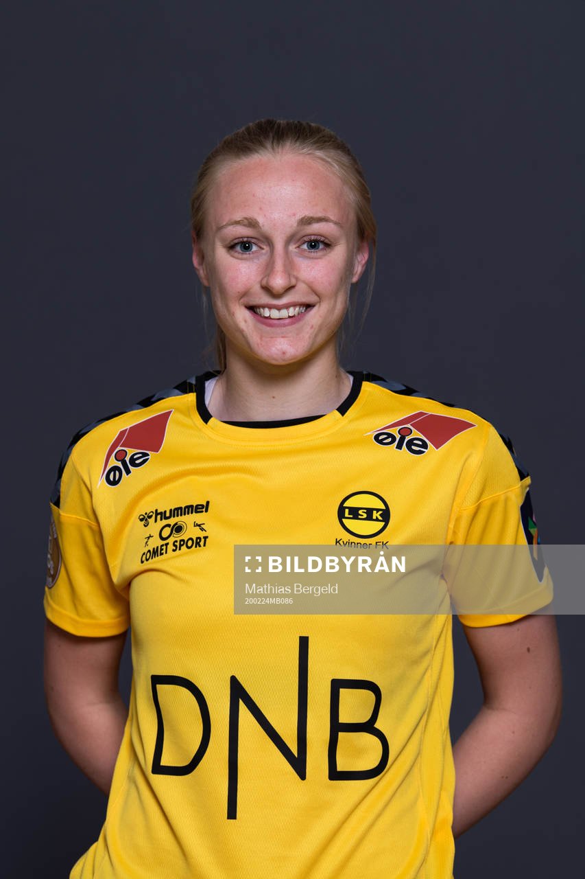 Mia Authen of LSK Kvinner poses for a portrait on February 24, 2020 in La Manga.