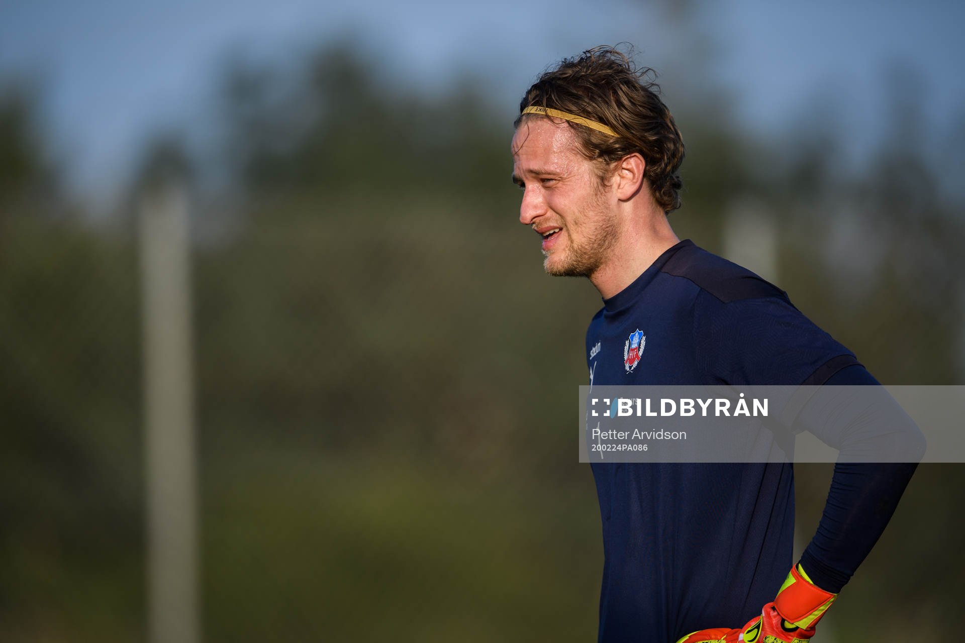 Målvakt Anders Lindegaard under en träning med Helsingborg under ett träningsläger den 24 februari 2020 i Ayia Napa.