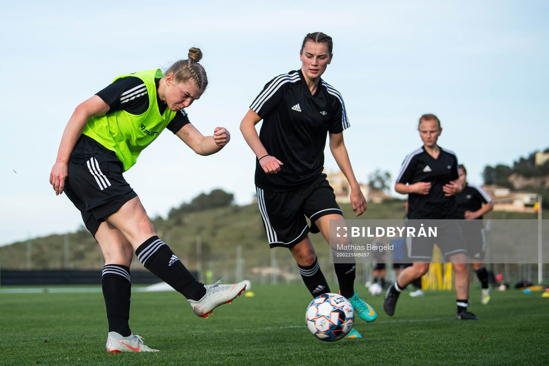 Siri Berg-Johansen and Rakel Engesvik of Rosenborg during a training session at the Toppserien pre-season camp on February 25, 2020 in La Manga.