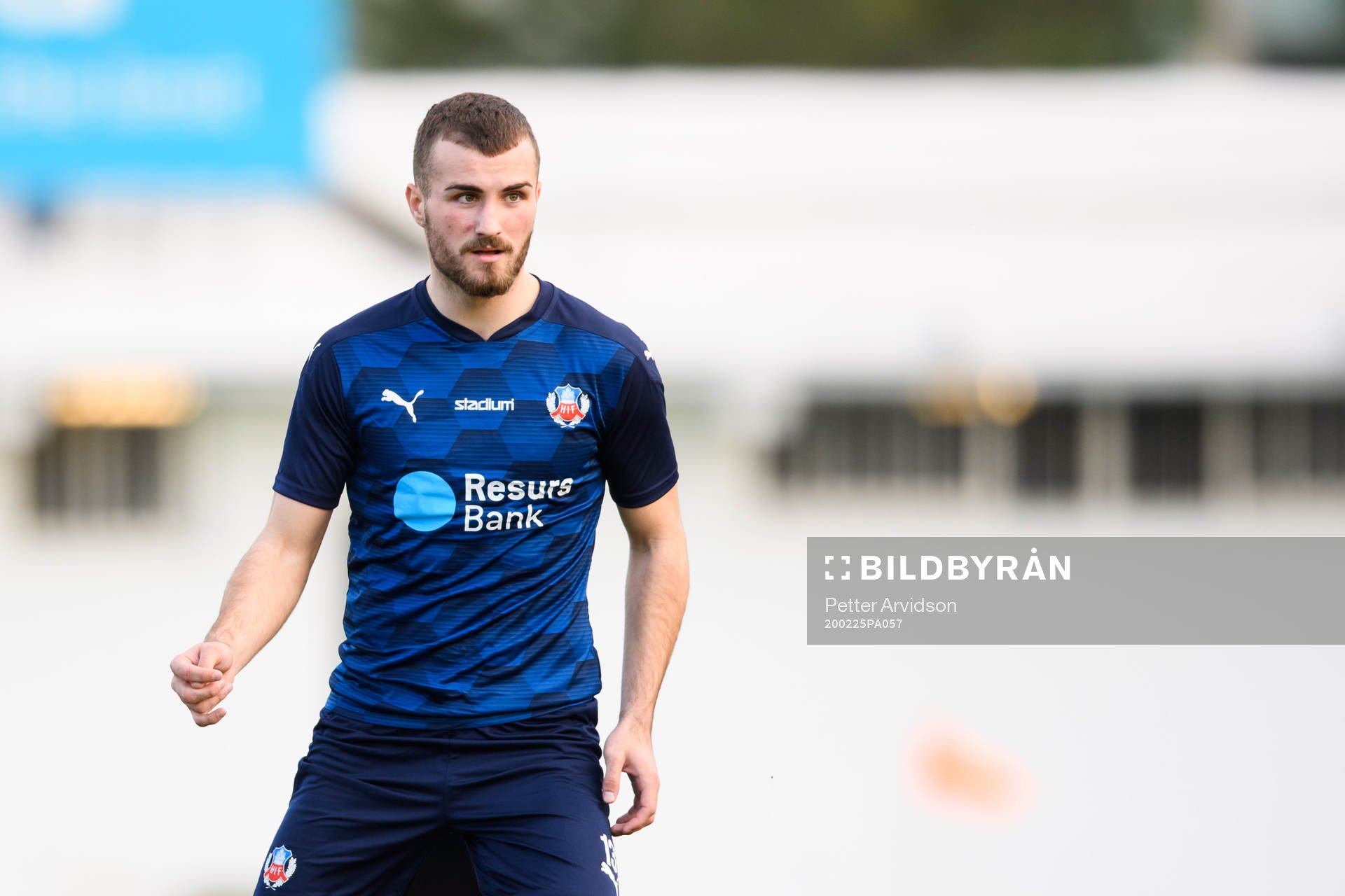 Helsingborgs Nermin Karic under en träningsmatch i fotboll mellan Helsingborg och Tekstilshchik den 25 februari 2020 i Larnaca.