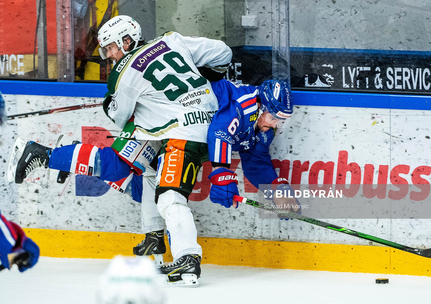 Oskarshamns Jesper Dahlroth och Färjestads Linus Johansson