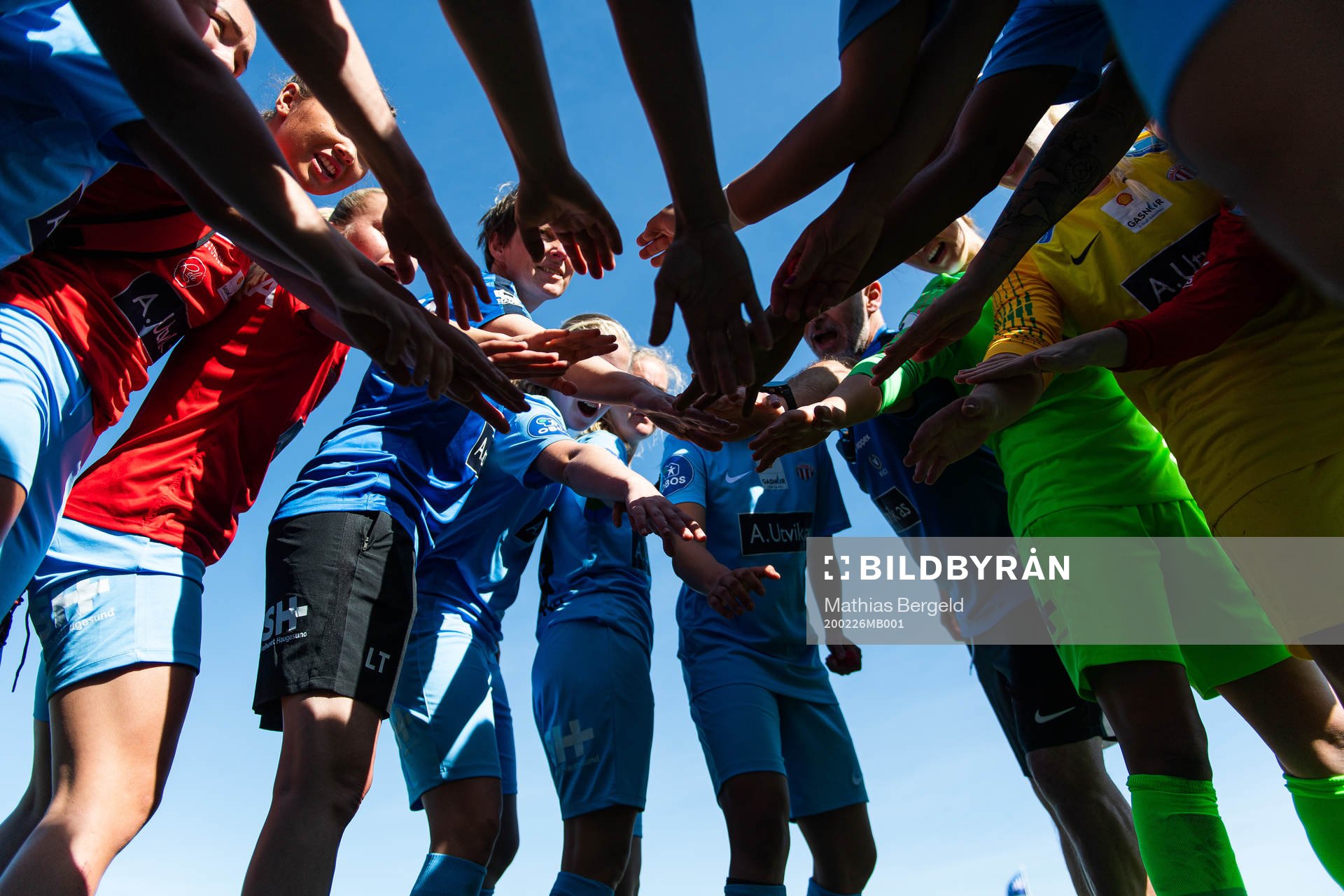 The team of Lyn celebrate after during a pre-season friendly football match between Lyn and Avaldsnes on February 26, 2020 in La Manga.