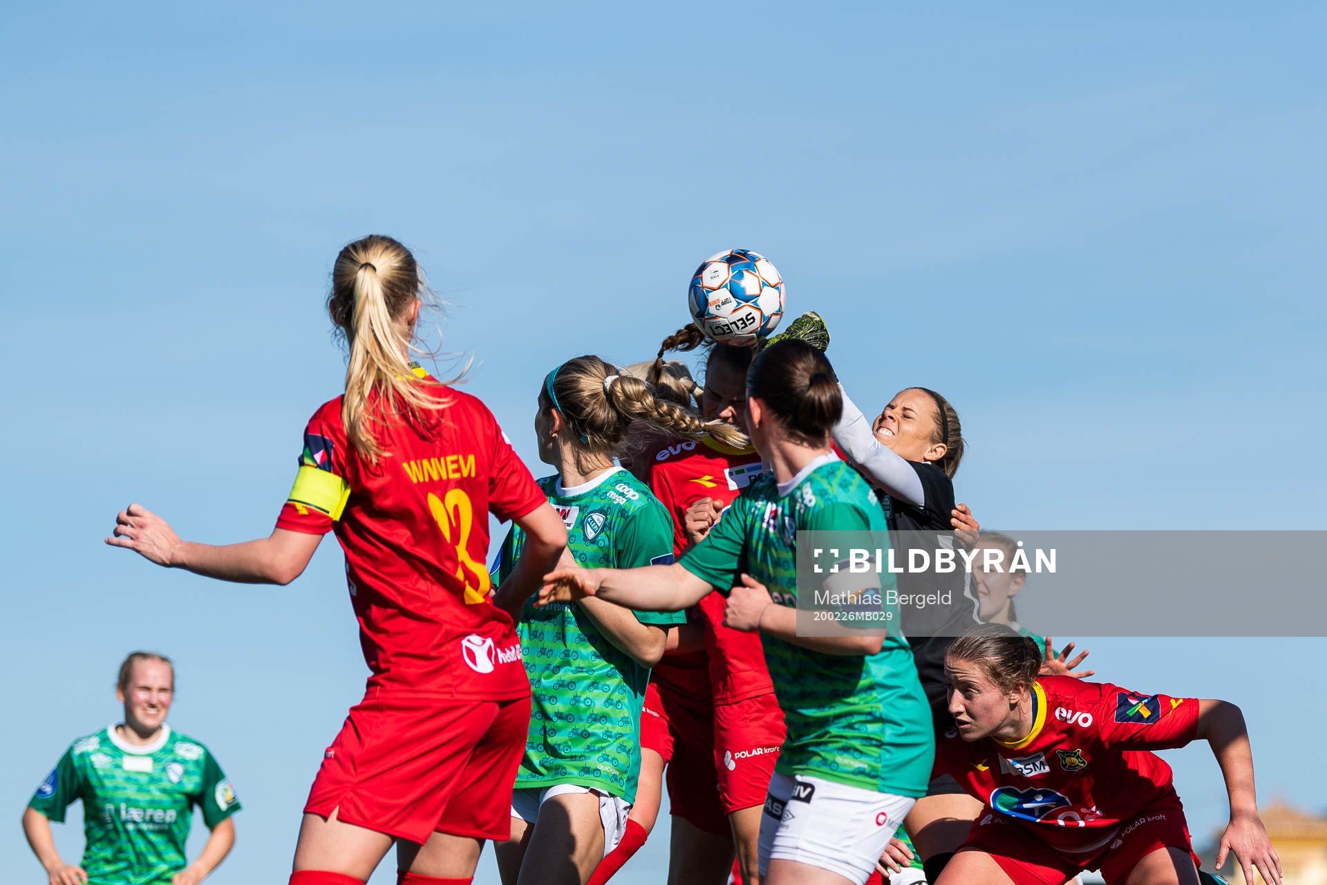 Goalkeeper Adelaide Anne Gay of Klepp compete for the ball