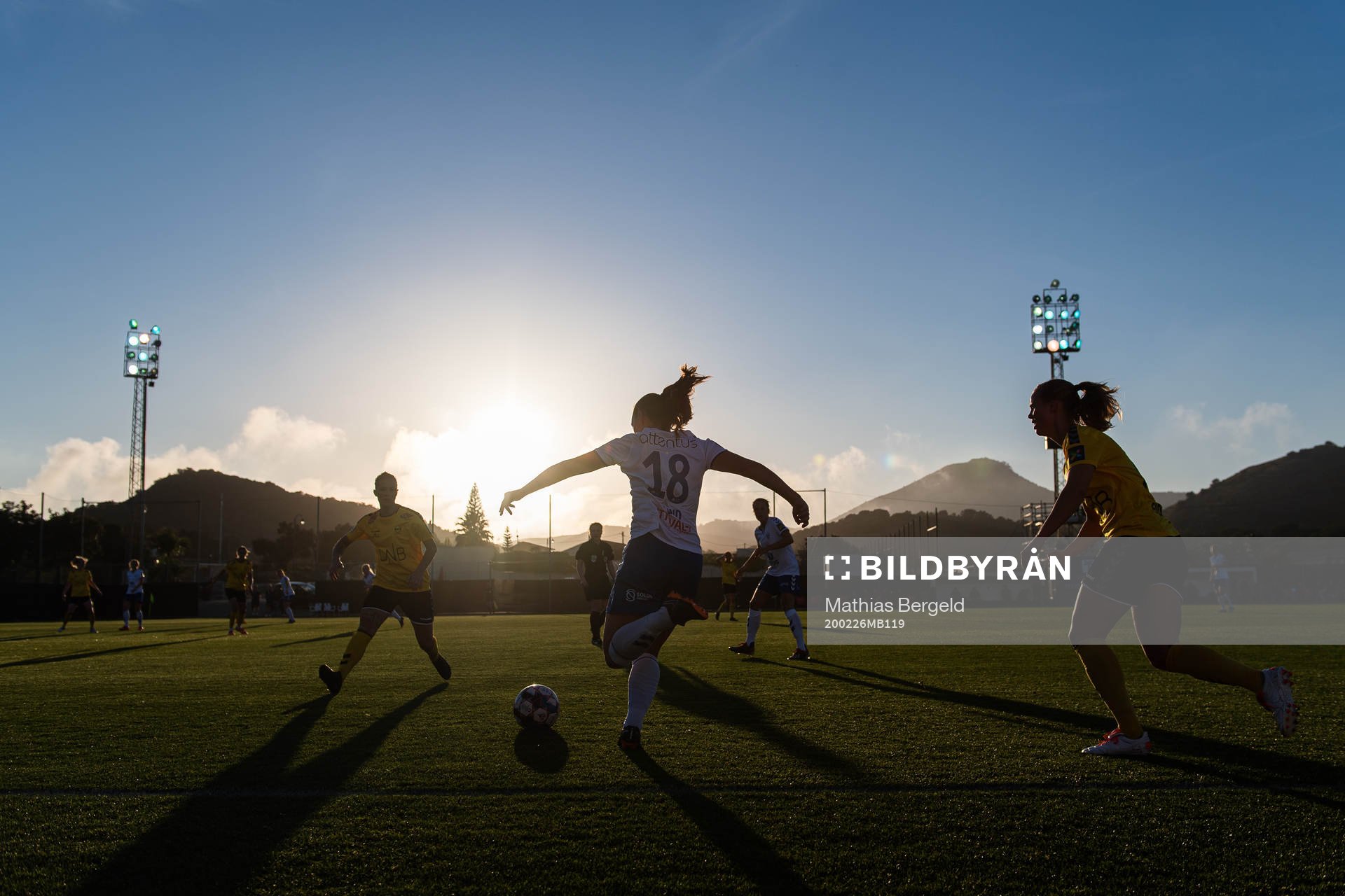 Marit Bratberg Lund of Kolbotn and Nora Eide Lie of LSK Kvinner during a pre-season friendly football match between LSK Kvinner and Kolbotn on February 26, 2020 in La Manga.
