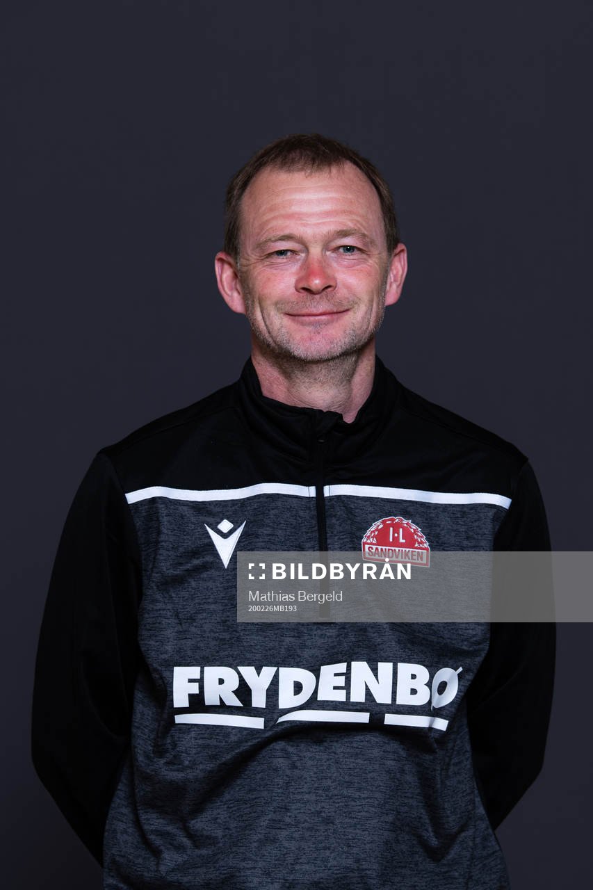 Patrik Hansson, head coach of Sandviken, poses for a
