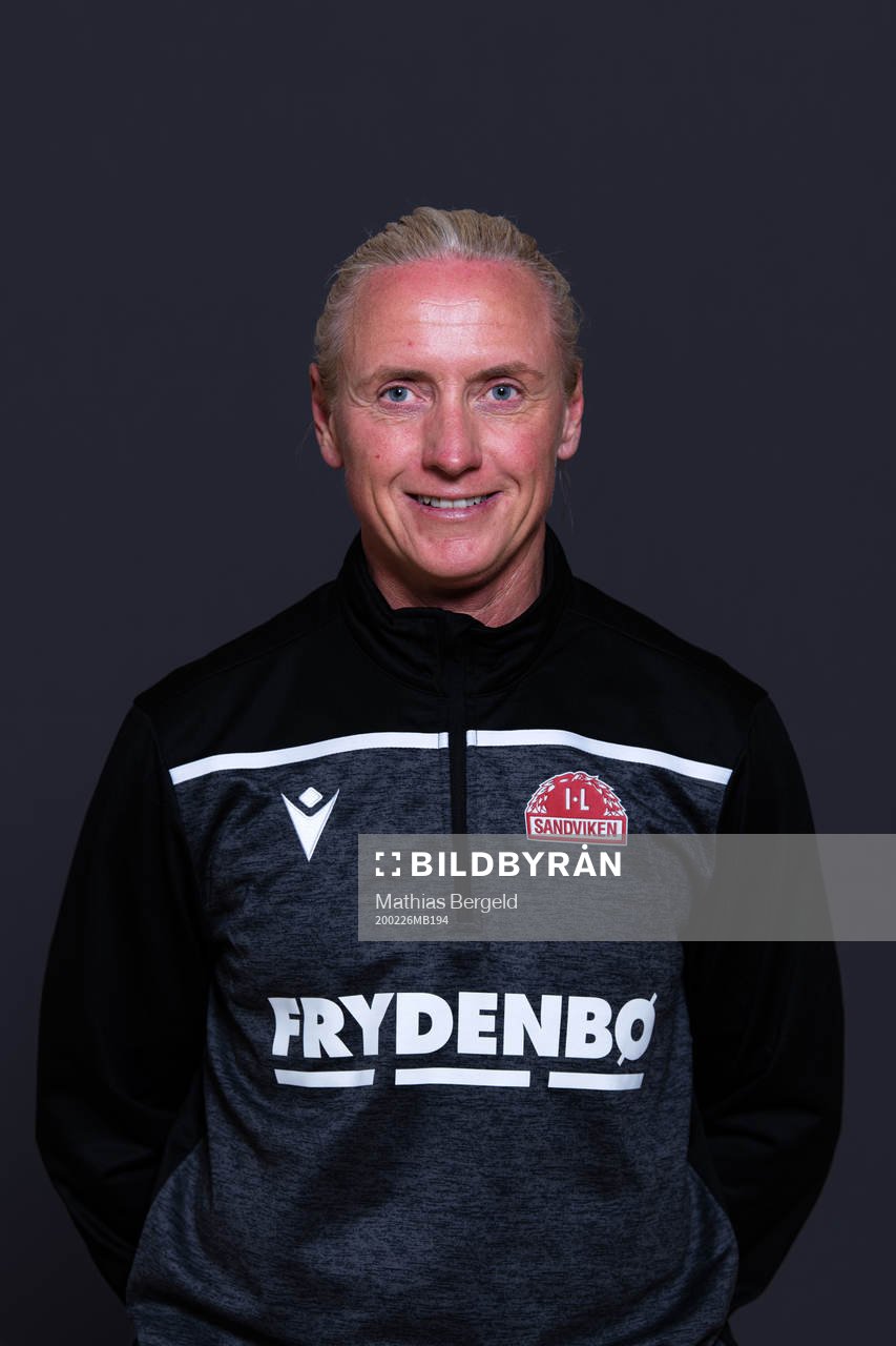 Reidun Seth, goalkeeper coach of Sandviken poses for a