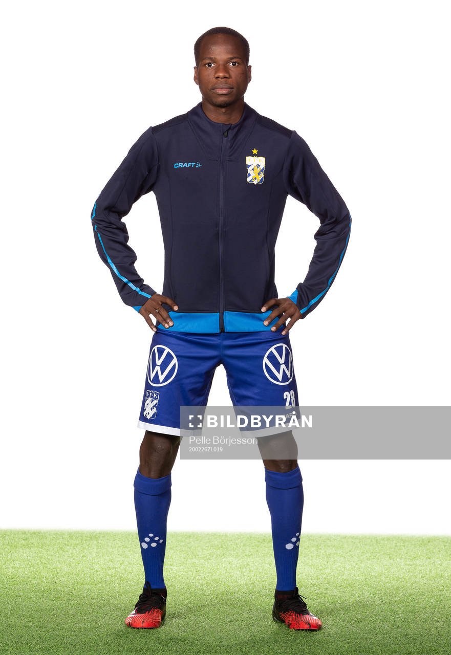 IFK Göteborgs Alhassan Yusuf poserar för ett porträtt den 26 februari 2020 i Göteborg.