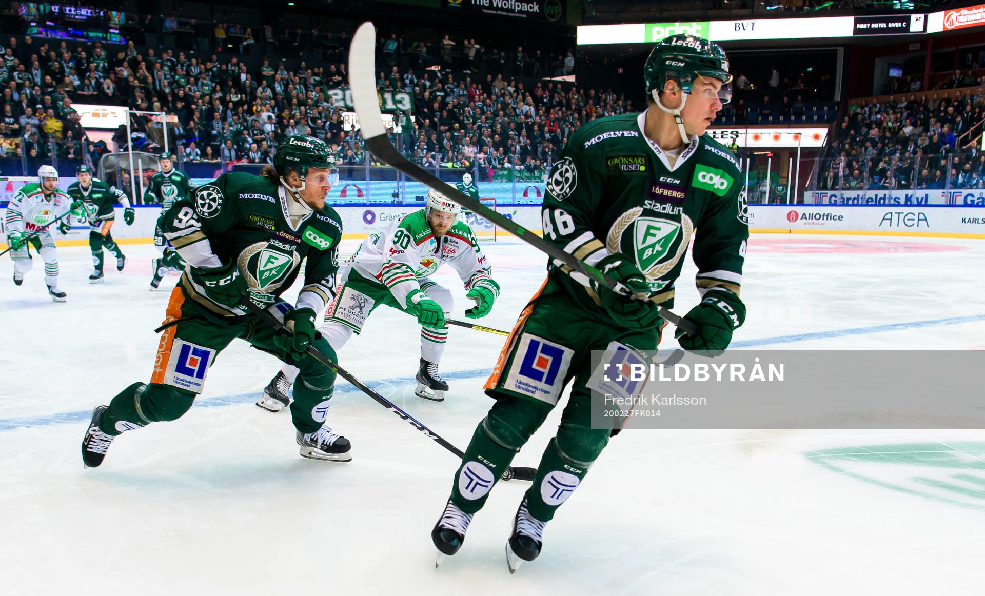 Färjestads Jesper Olofsson, Rögles Ted Brithén och