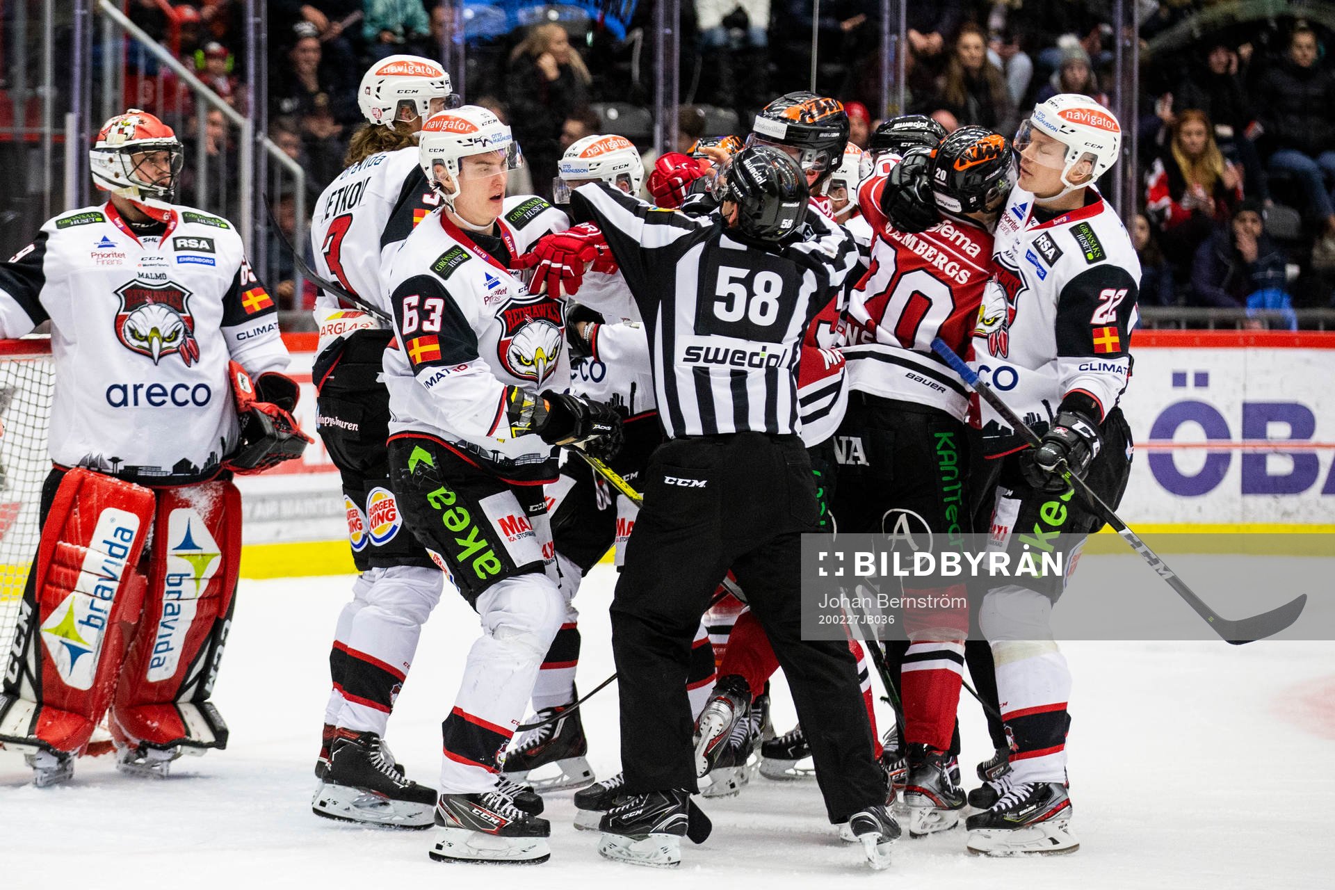 Malmö Redhawks Fredrik Händemark och Örebros Marcus