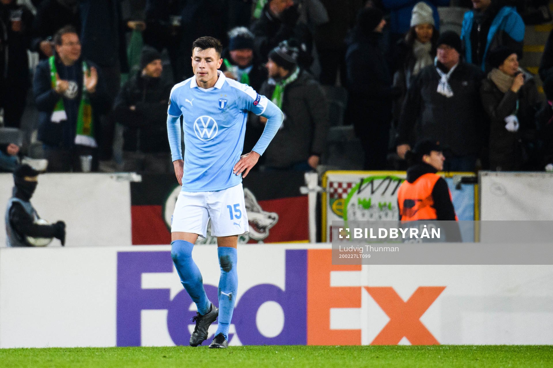 Anel Ahmedhodzic of Malmö FF looks dejected