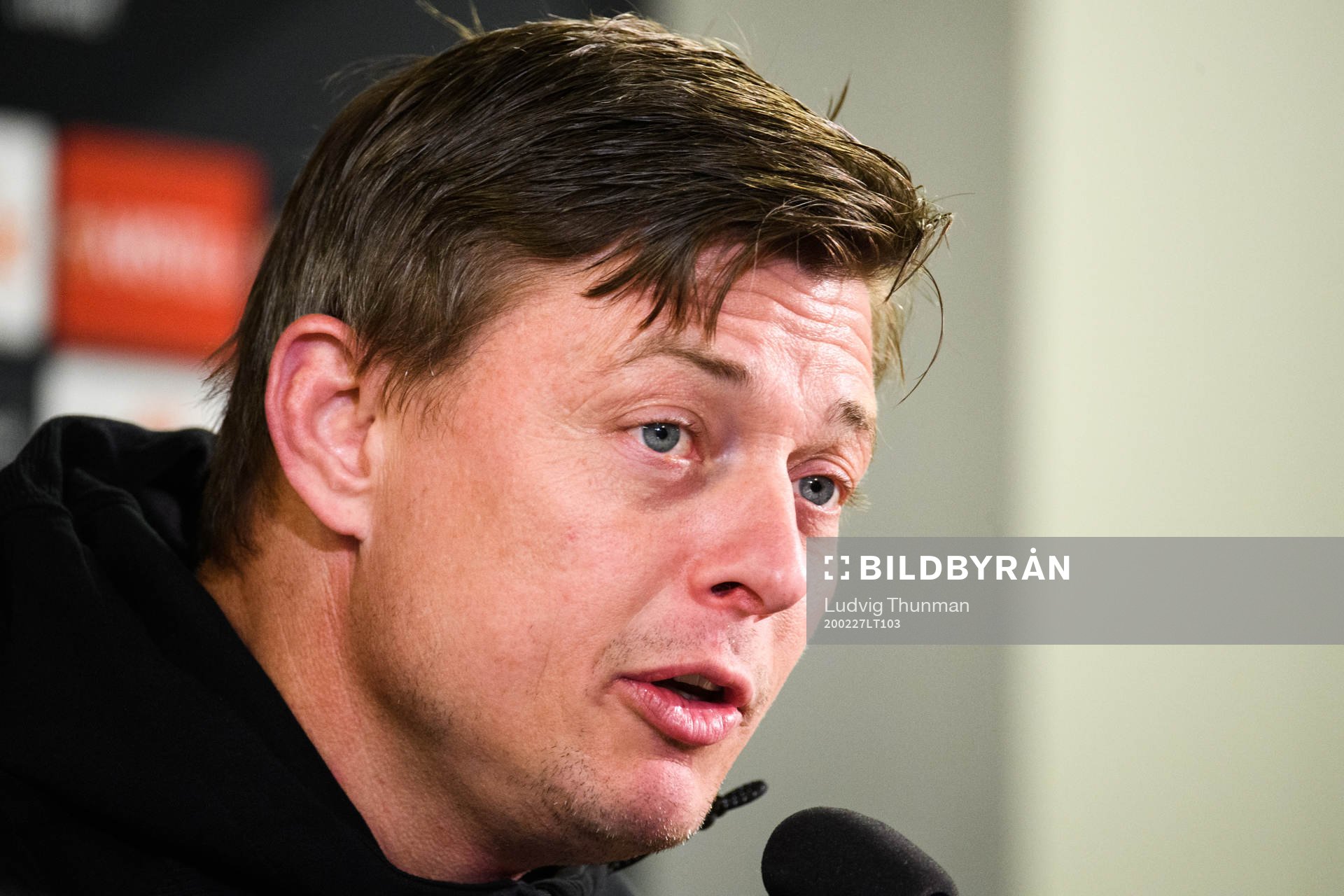 Jon Dahl Tomasson, head coach of Malmö FF during a press conference after the Europa Leauge match between Malmö FF and Wolfsburg on February 27, 2020 in Malmö.