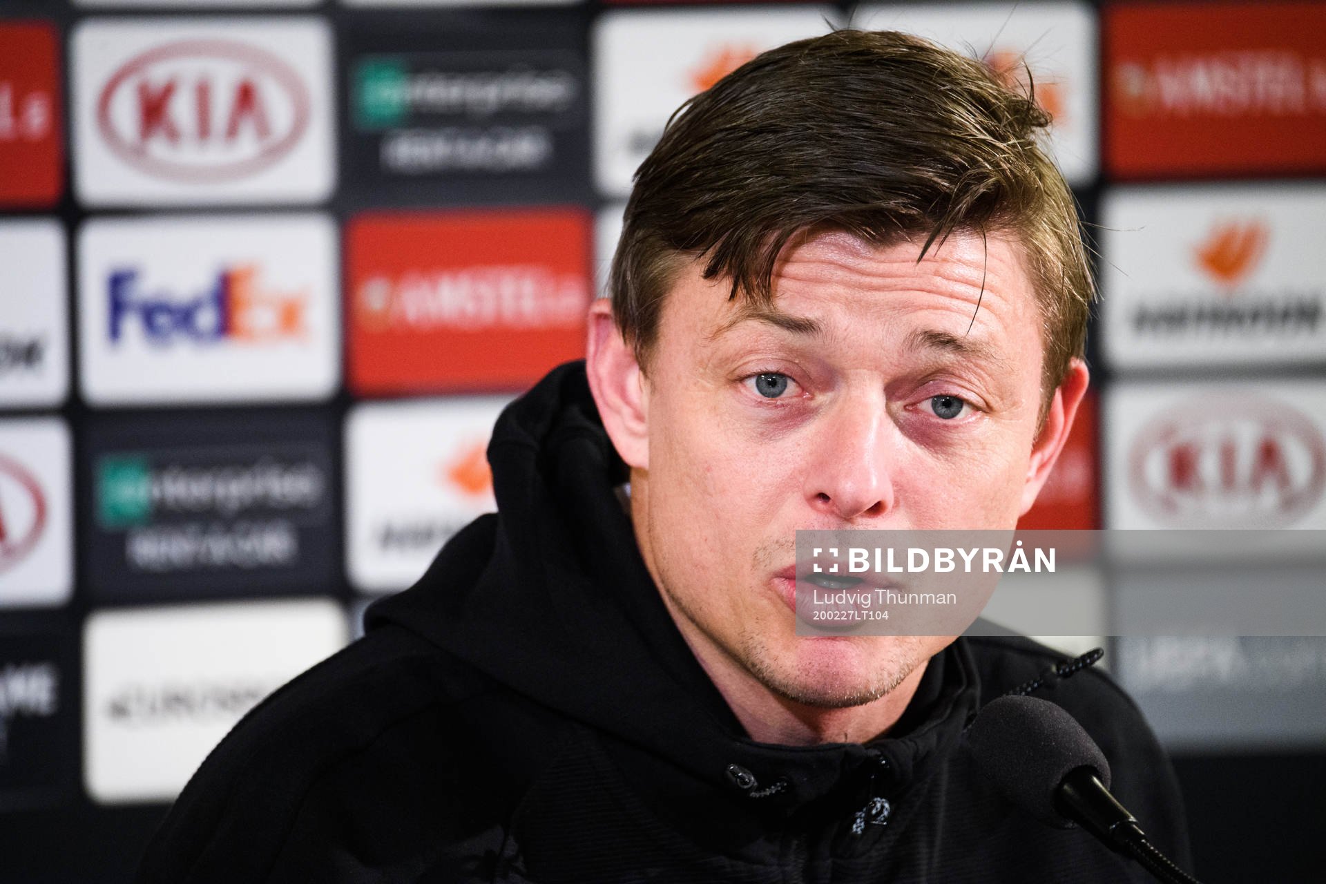 Jon Dahl Tomasson, head coach of Malmö FF during a press conference after the Europa Leauge match between Malmö FF and Wolfsburg on February 27, 2020 in Malmö.