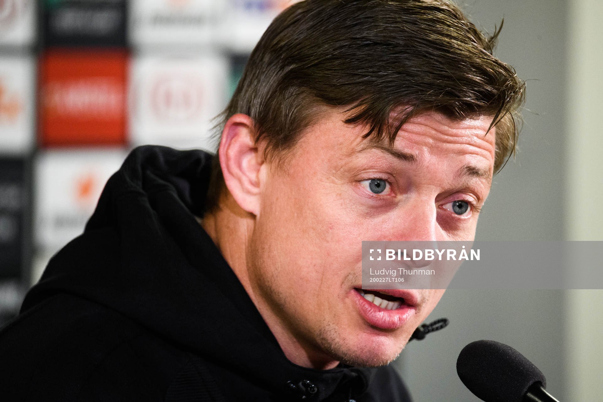 Jon Dahl Tomasson, head coach of Malmö FF during a press conference after the Europa Leauge match between Malmö FF and Wolfsburg on February 27, 2020 in Malmö.
