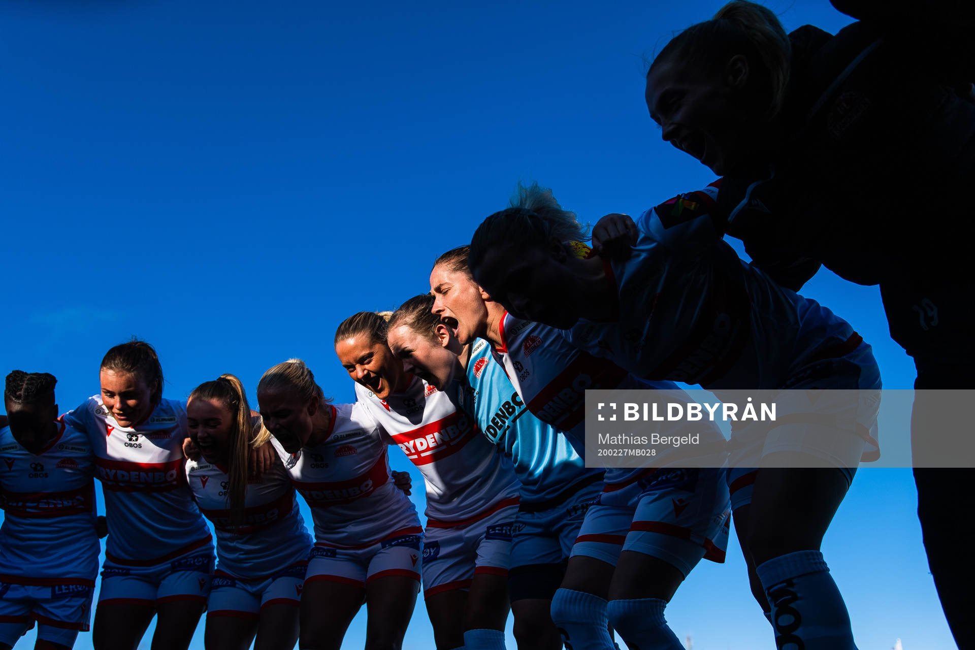 Maria Brochmann, Oda Marie Hove Bogstad and Ingrid Ryland of Sandviken ahead of a pre-season friendly football match between Sandviken and Vålerenga on February 27, 2020 in La Manga.