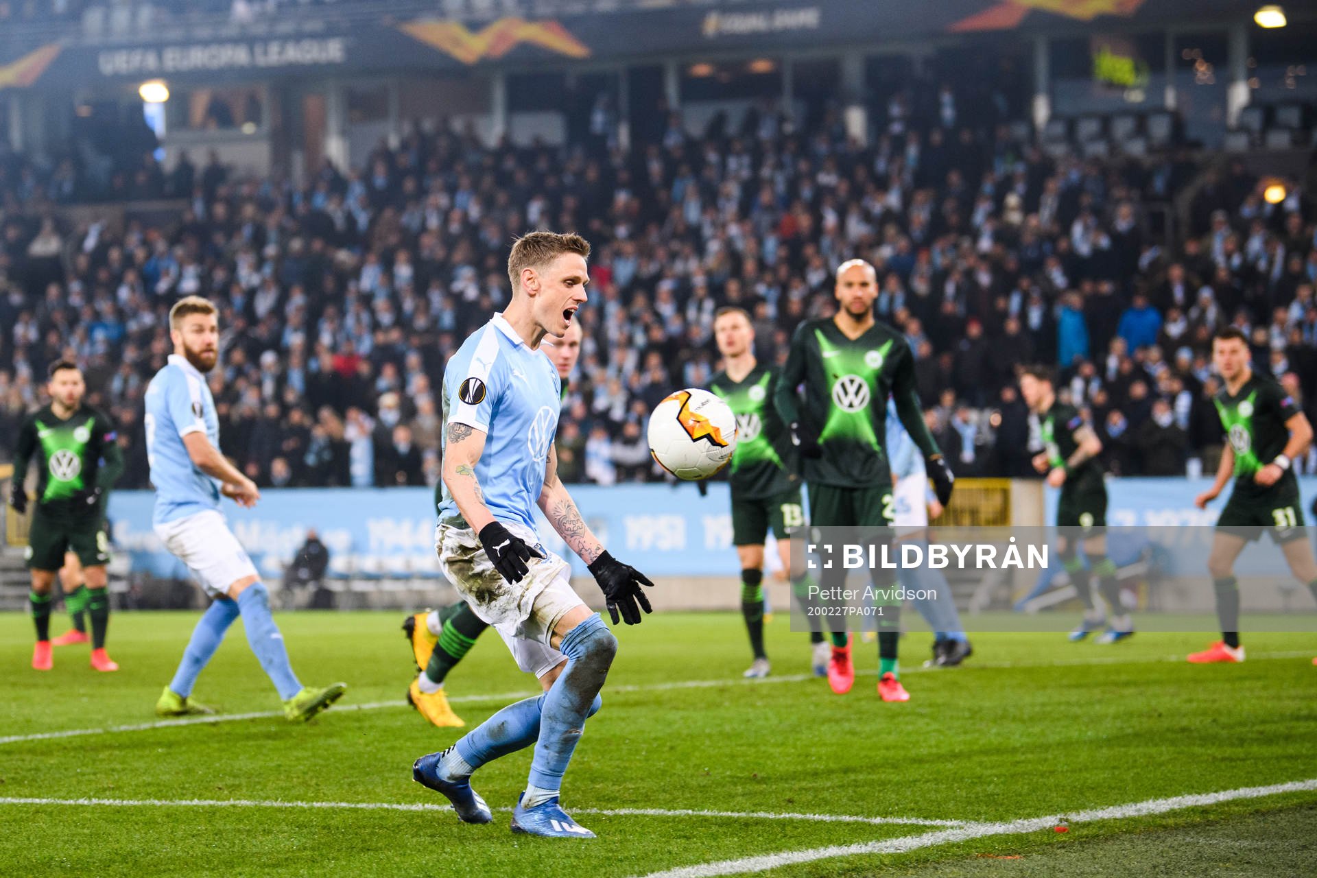 Sören Rieks of Malmö FF reacts