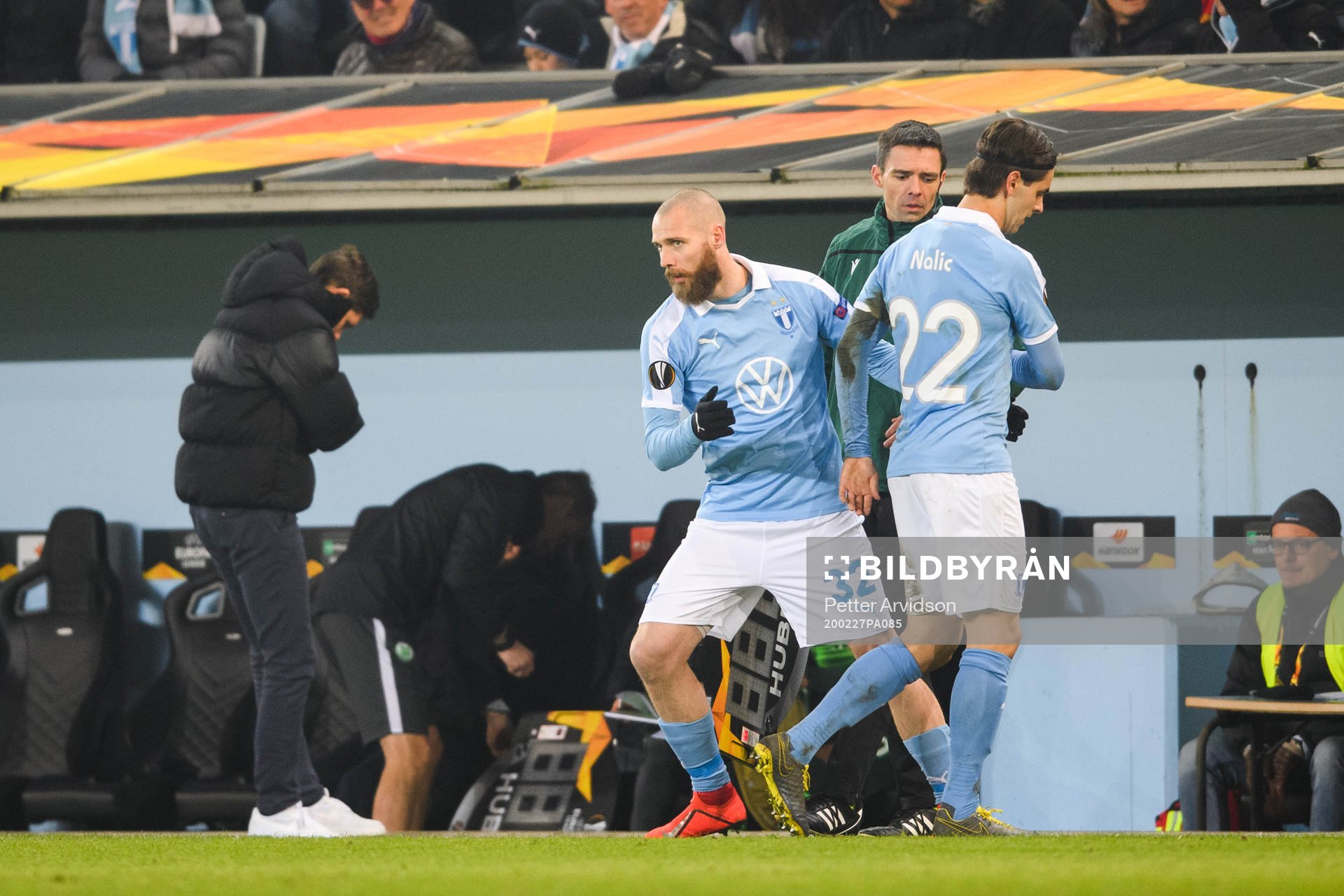 Jo Inge Berget and Adi Nalic of Malmö FF
