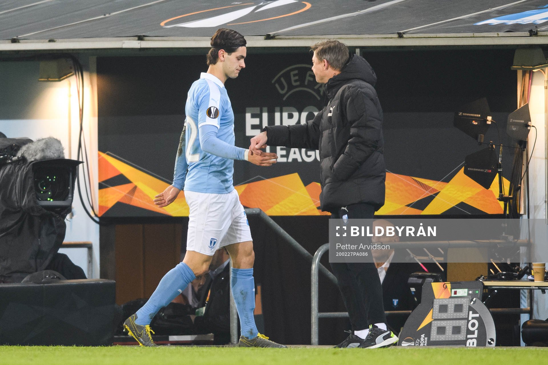 Adi Nalic and Jon Dahl Tomasson, head coach  of Malmö FF
