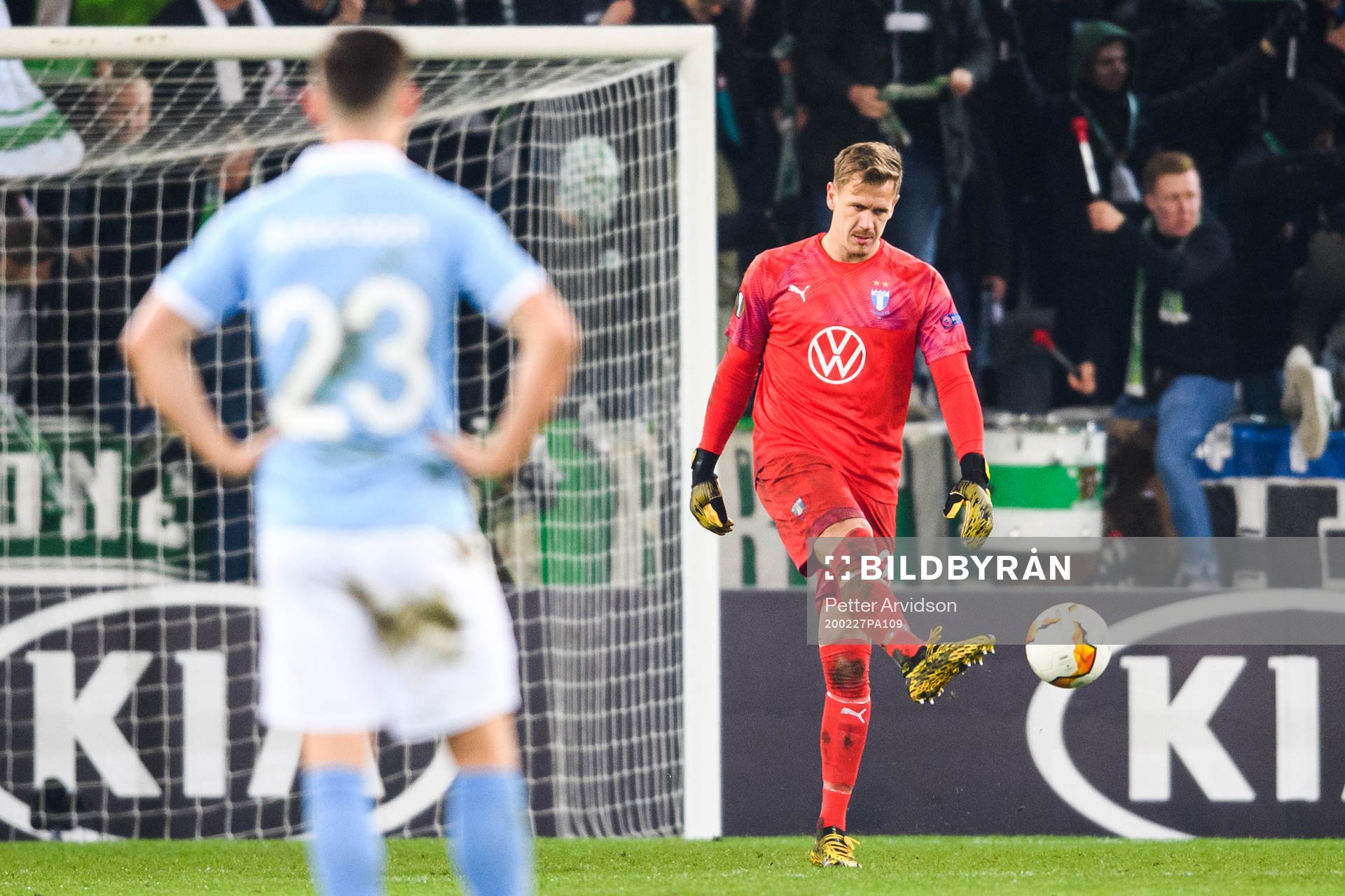 Goalkeeper Johan Dahlin of Malmö FF looks dejected