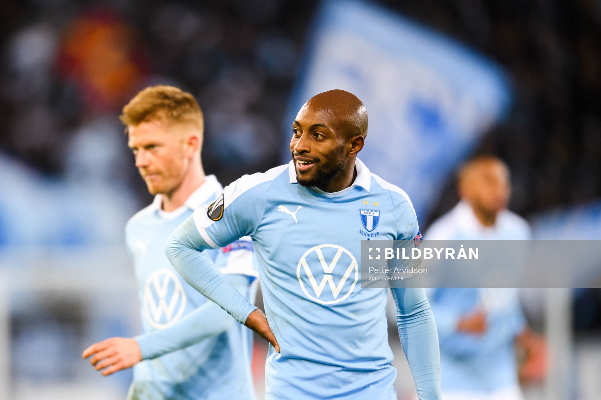 Anders Christiansen and Fouad Bachirou of Malmö FF look