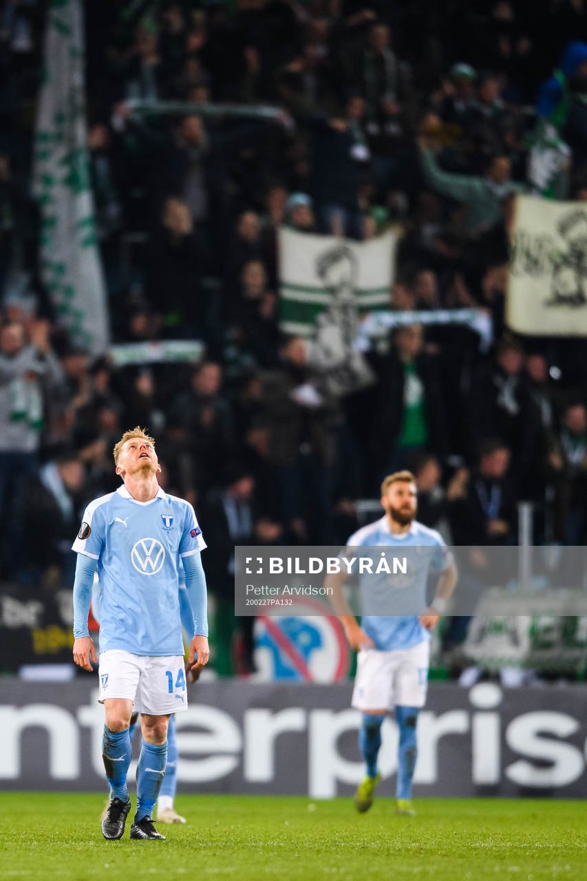 Anders Christiansen of Malmö FF looks dejected
