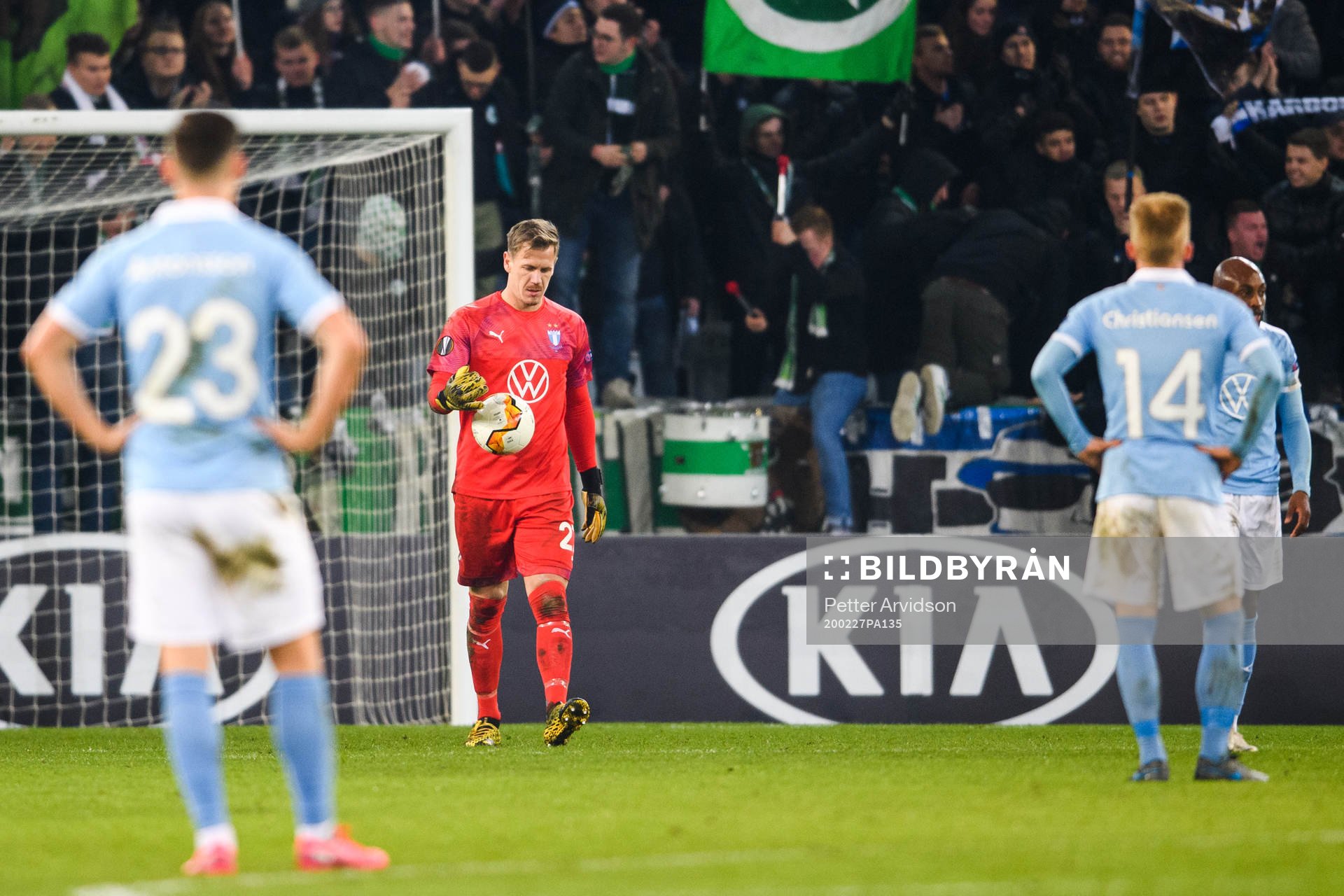 Goalkeeper Johan Dahlin of Malmö FF looks dejected