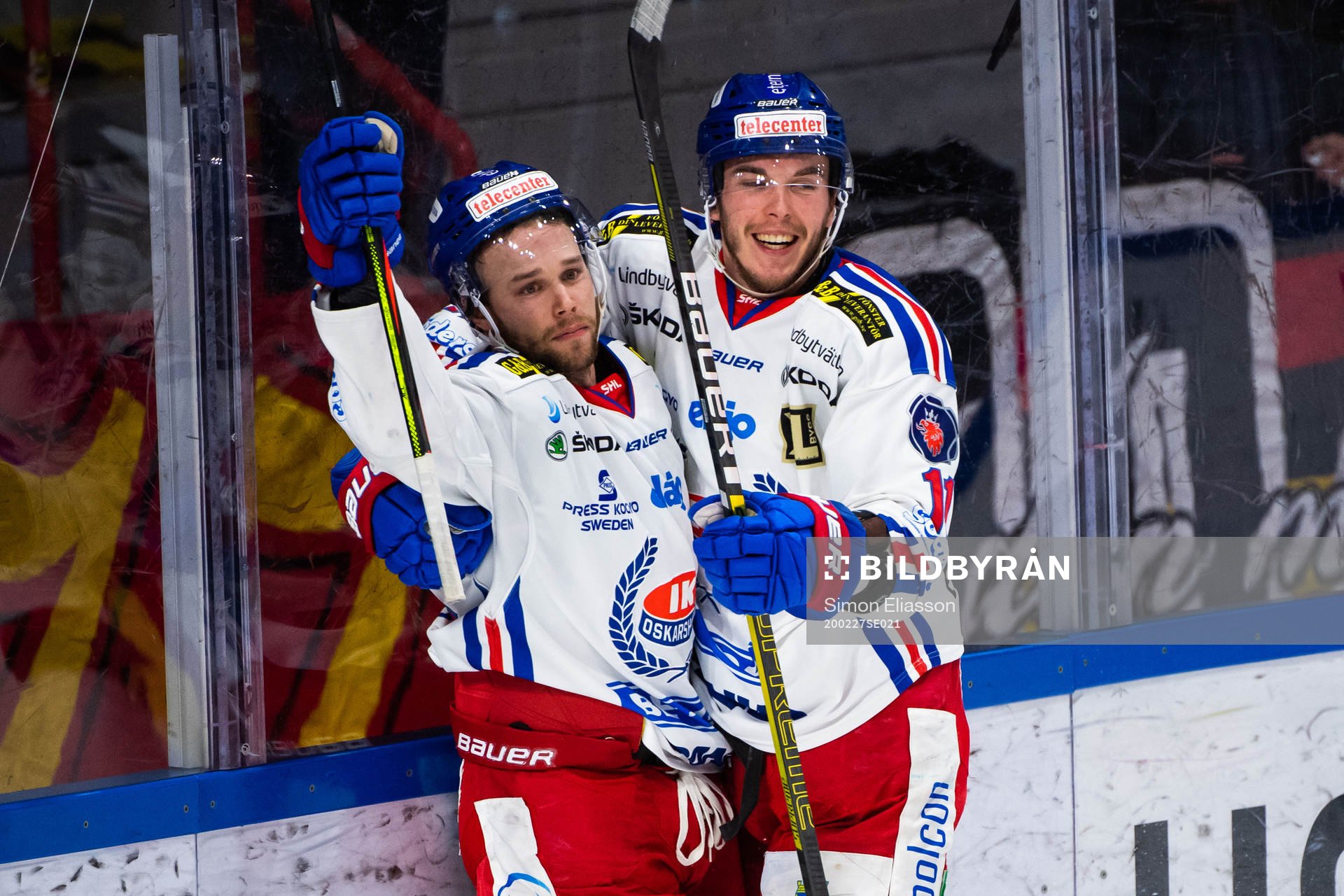 Oskarshamns Markus Modigs och Joakim Thelin jublar