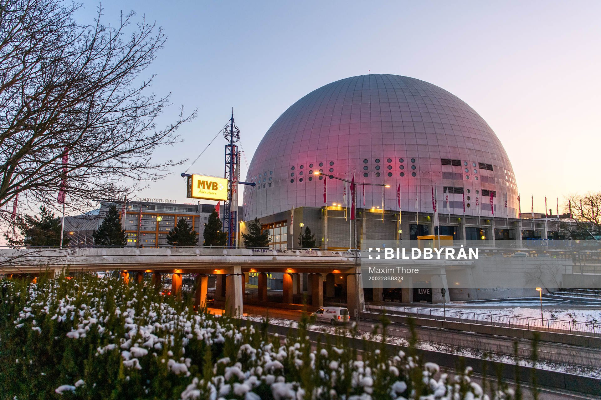 Exteriör av Globen