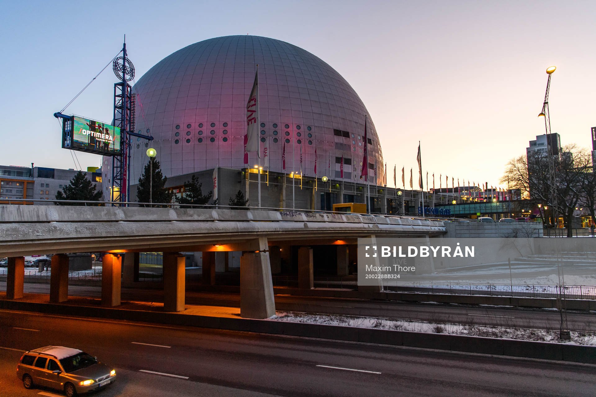 Exteriör av Globen