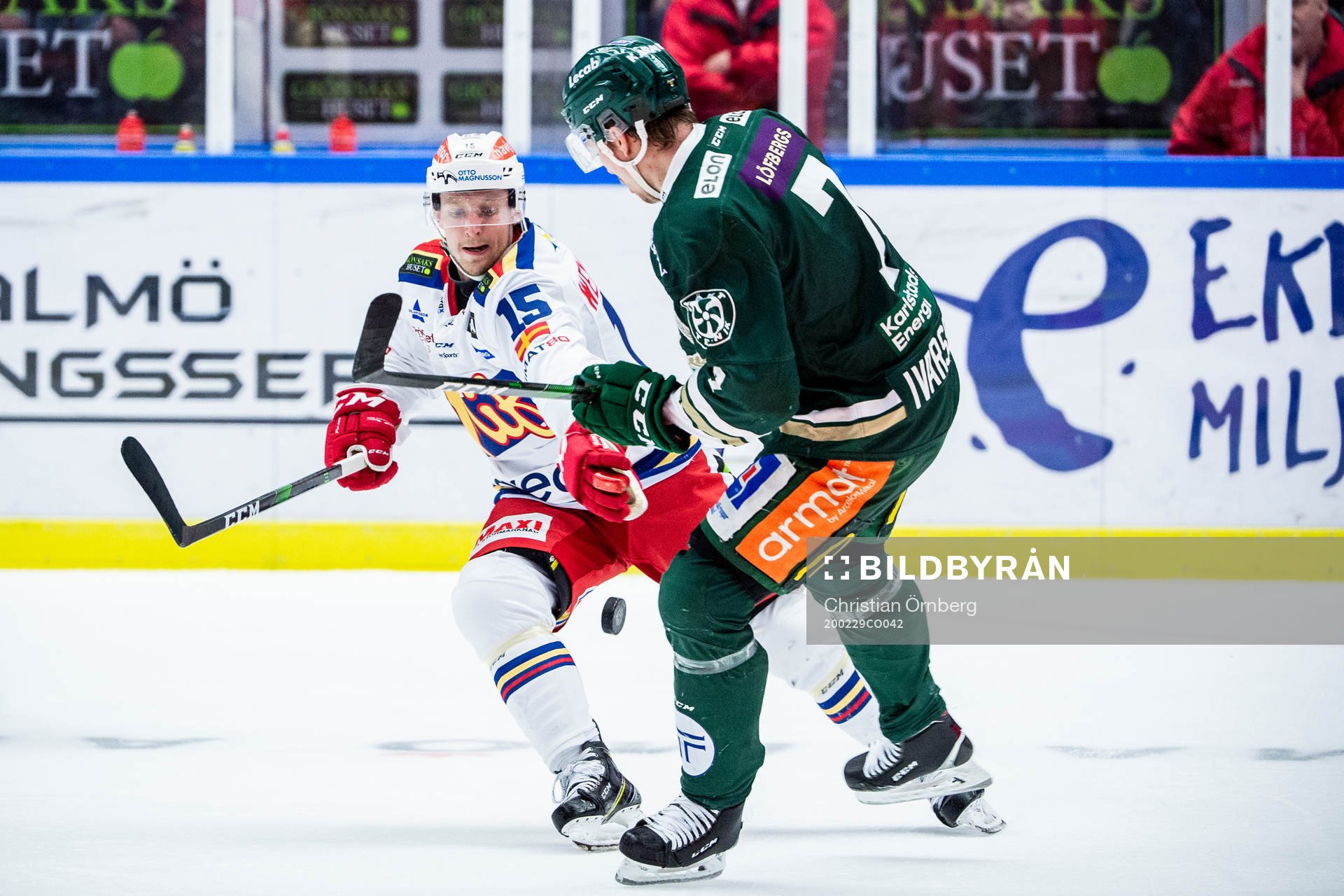 Malmö Redhawks Axel Wemmenborn och Färjestads Johan