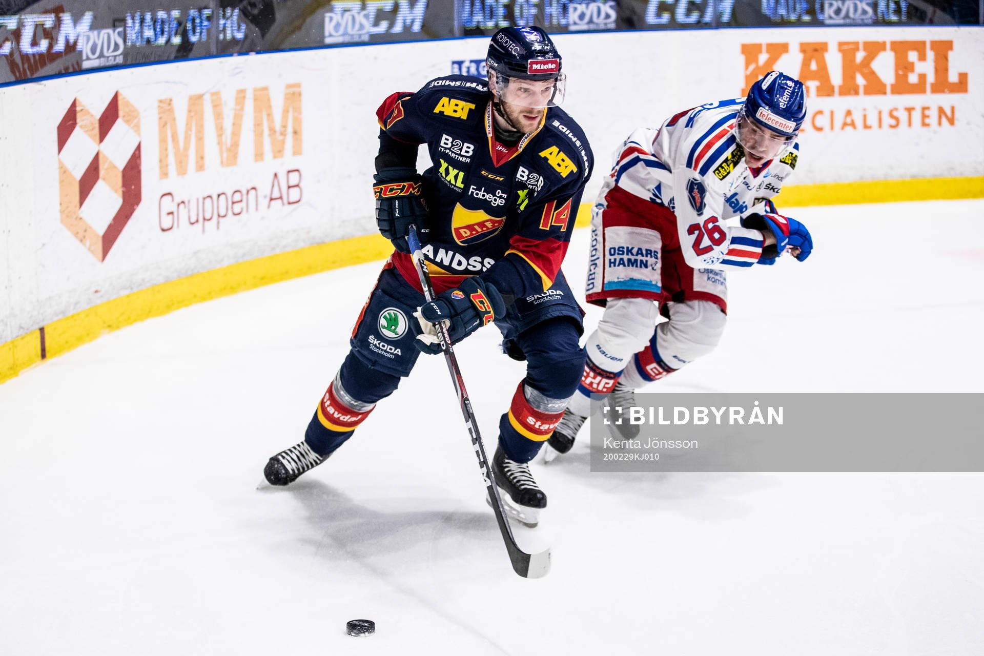 Djurgårdens Tom Wandell och Oskarshamns Filip Karlsson