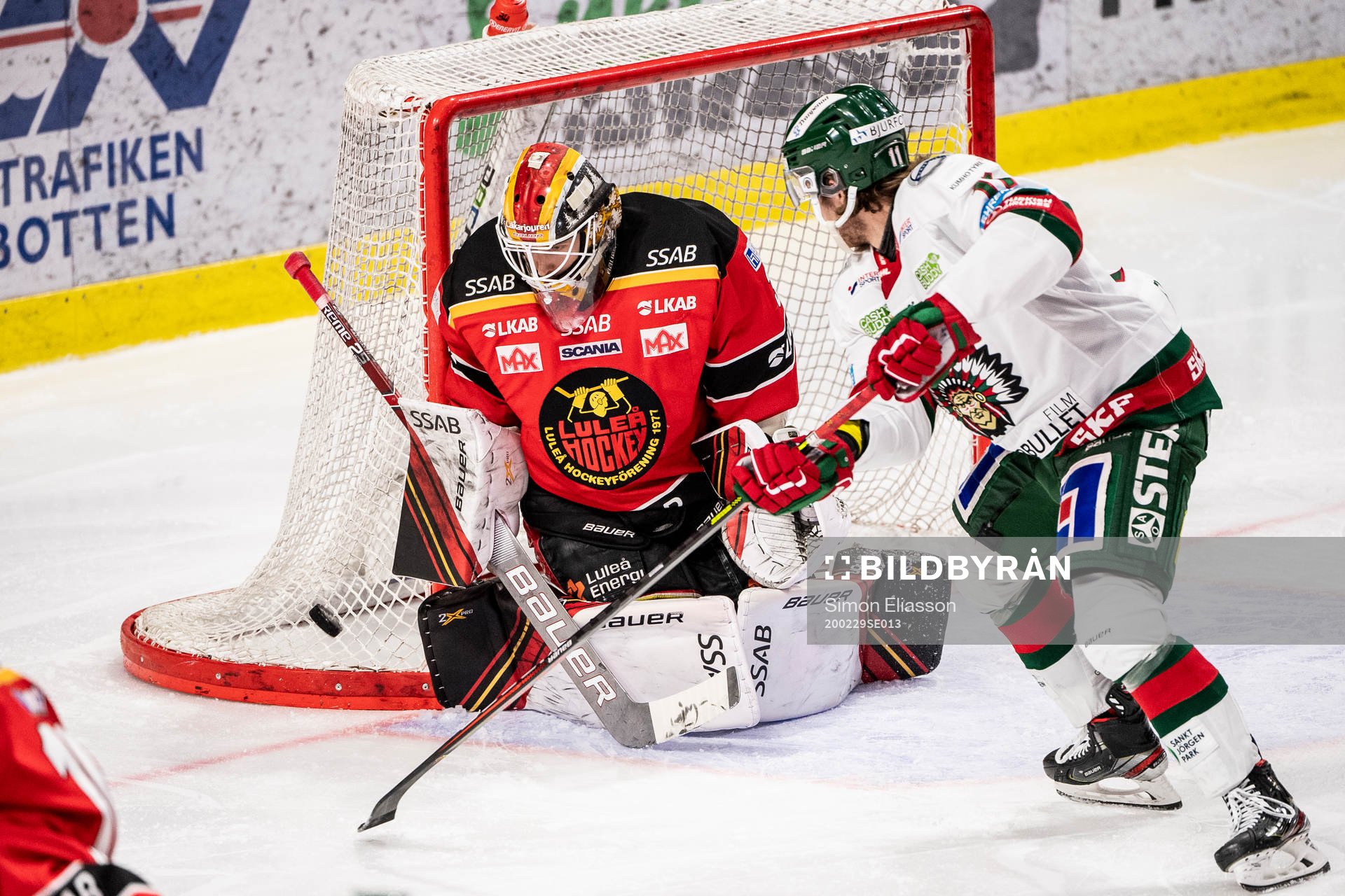 Luleås målvakt Joel Lassinantti och Frölundas Samuel
