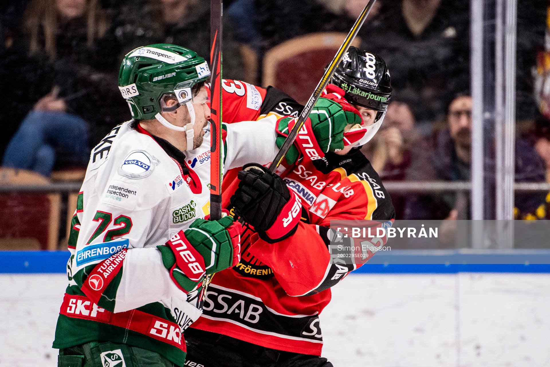 Frölundas Patrik Carlsson och Luleås Jesper Sellgren