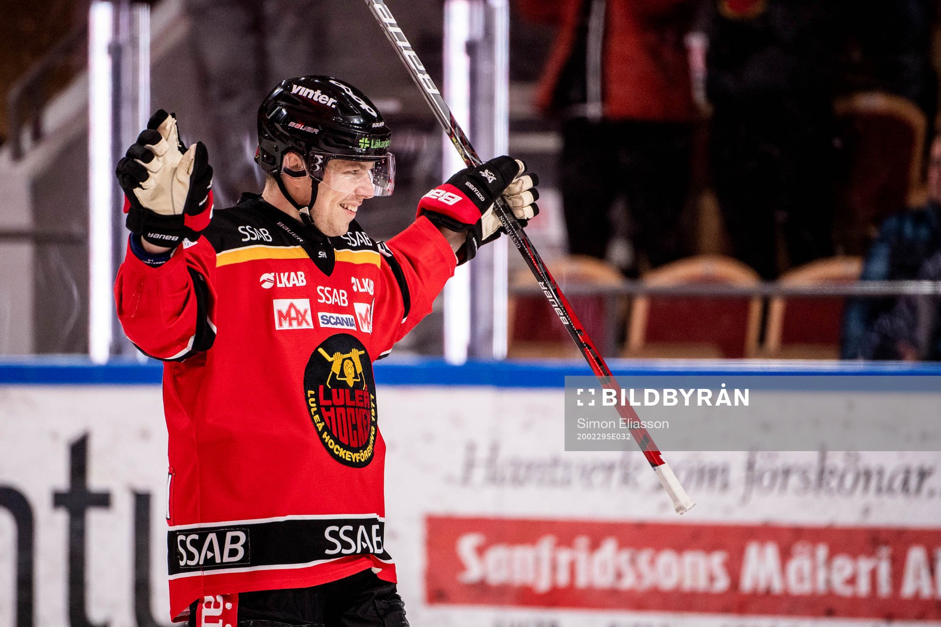 Luleås Erik Gustafsson jublar