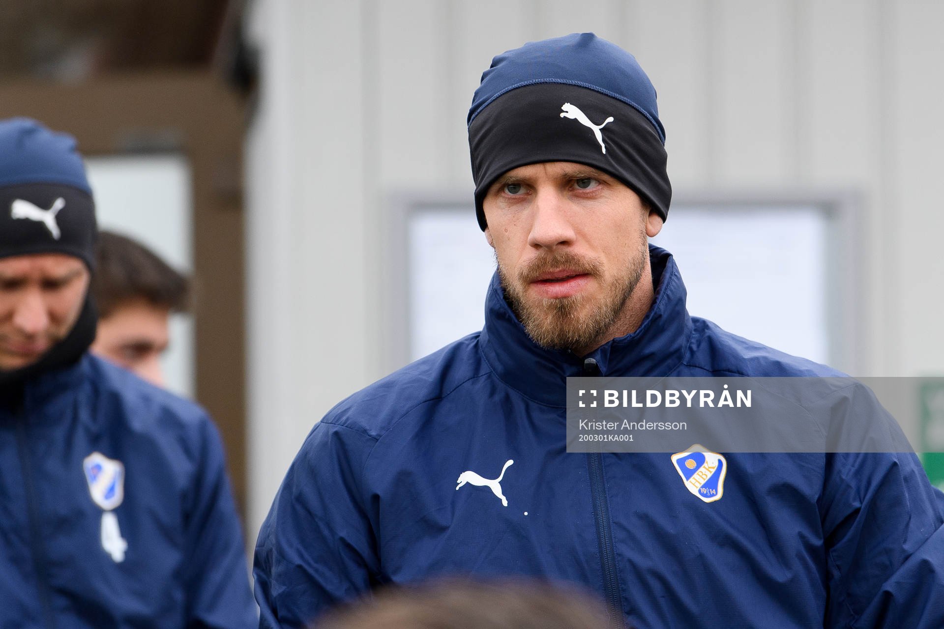 Halmstads Andreas Hadenius före fotbollsmatchen i Svenska