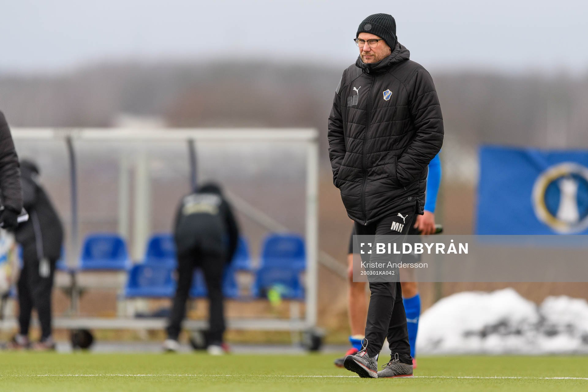 Halmstads tränare Magnus Haglund efter fotbollsmatchen i Svenska Cupen mellan Falkenberg och Halmstad den 1 mars 2020 i Falkenberg.