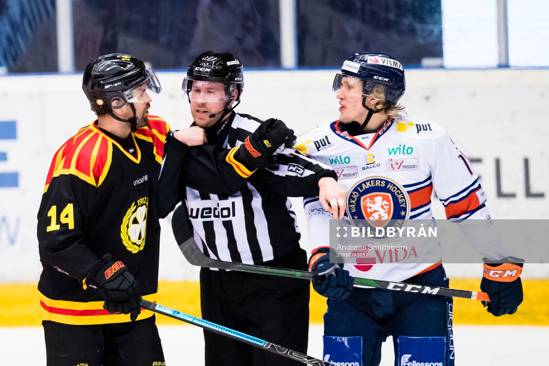 Gruff mellan Brynäs Johan Alcén och Växjös Marcus