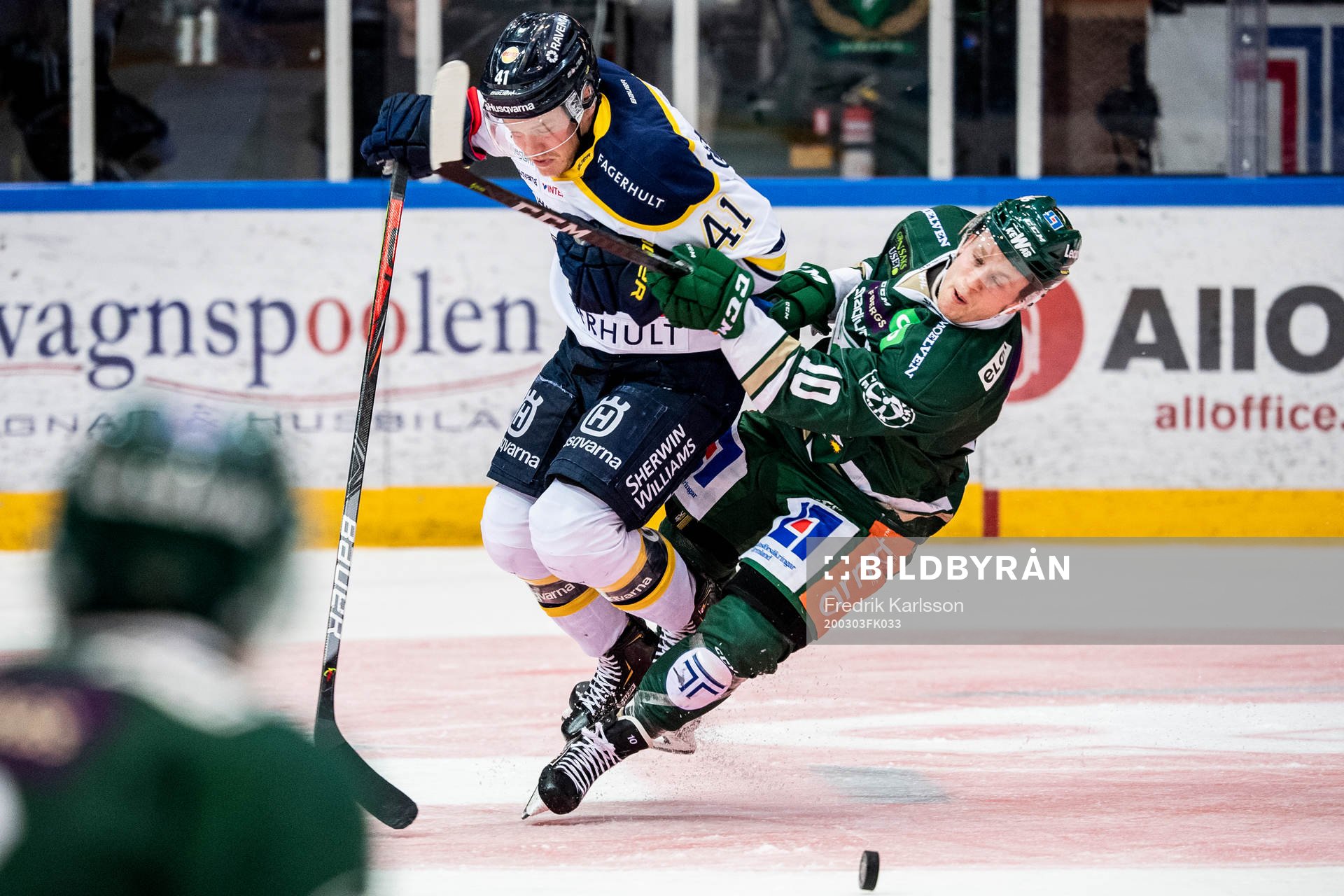 s Johan Johnsson och Färjestads Marcus Nilsson