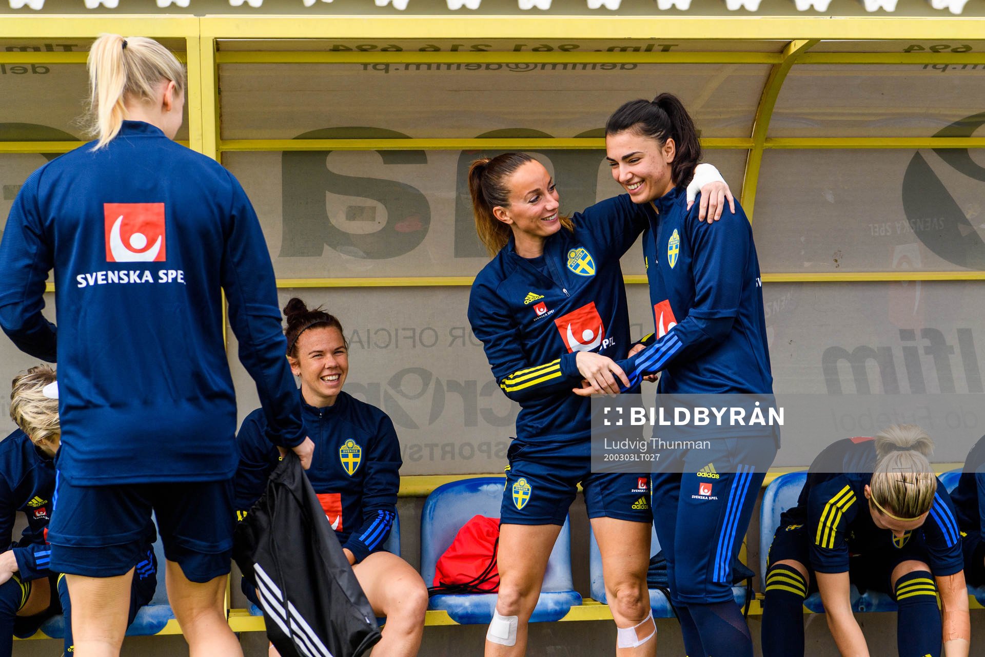 Jessica Samuelsson, Kosovare Asllani and goalkeeper Zecira